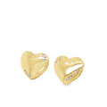 Elegant Heart-Shaped Gold Plated Stud Earrings image 0