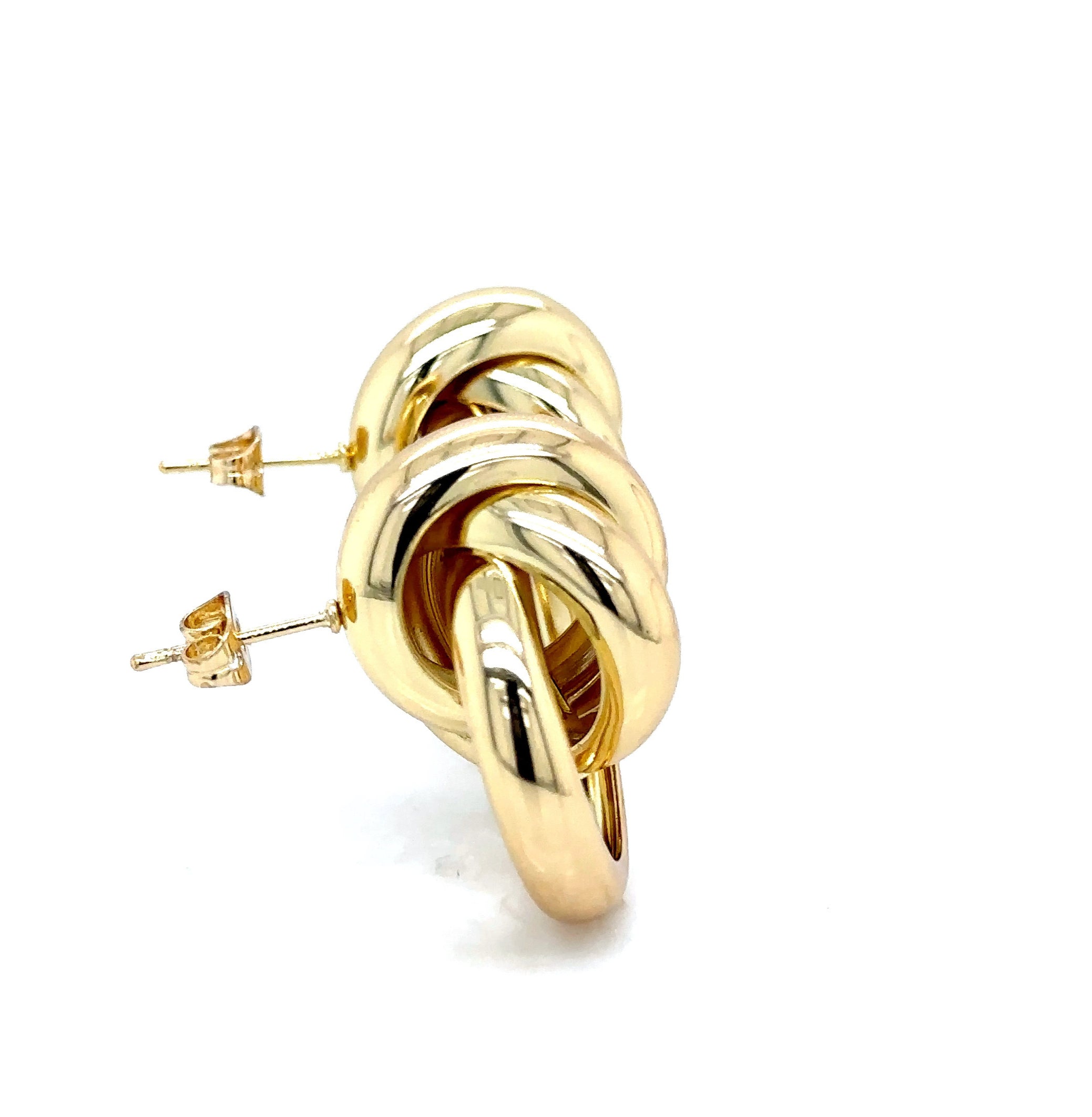 Bold Gold-Plated Double Circle Knot Earrings image 3