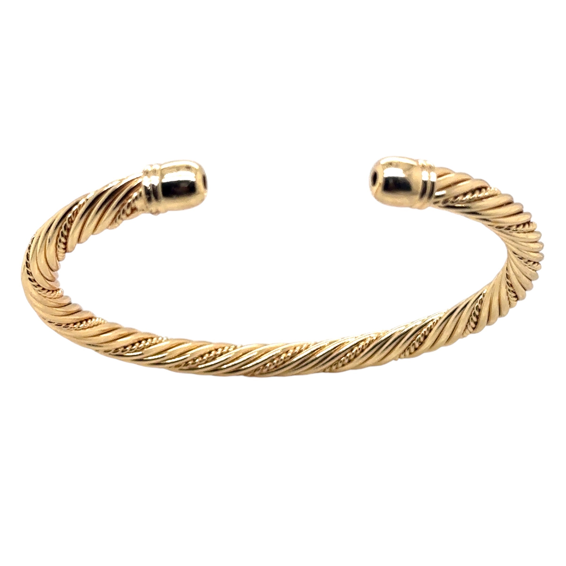 Twisted Gold-Plated Open Bangle Bracelet image 2
