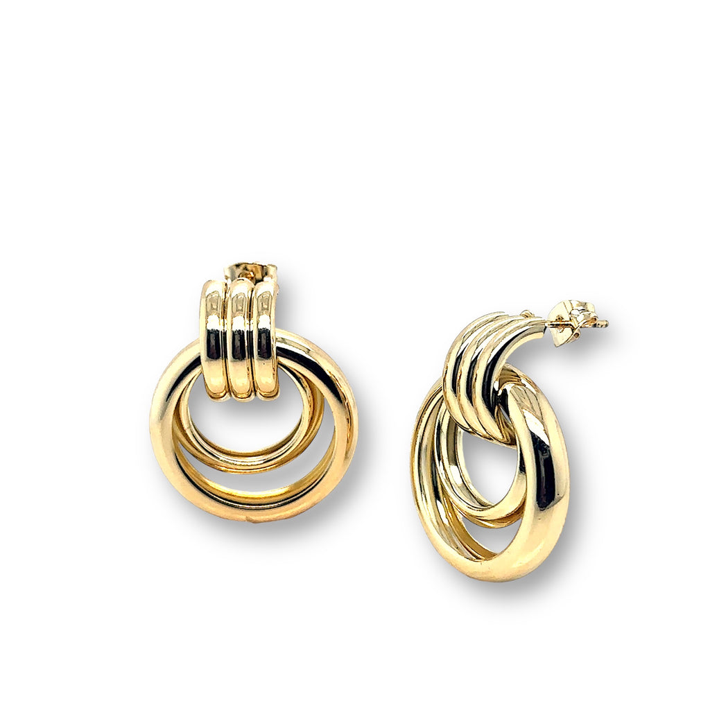 Elegant Gold-Plated Double Hoop Earrings image 1