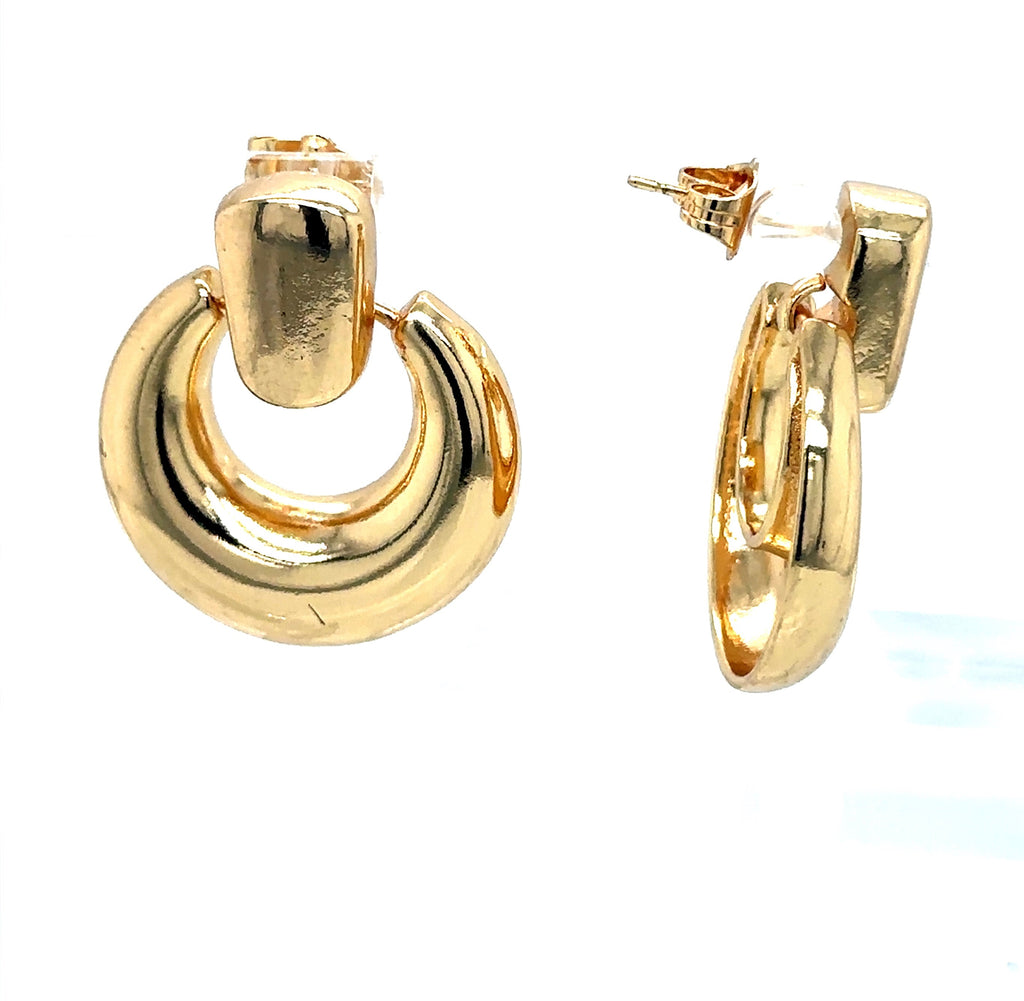 Modern Gold-Plated Open Hoop Earrings image 4