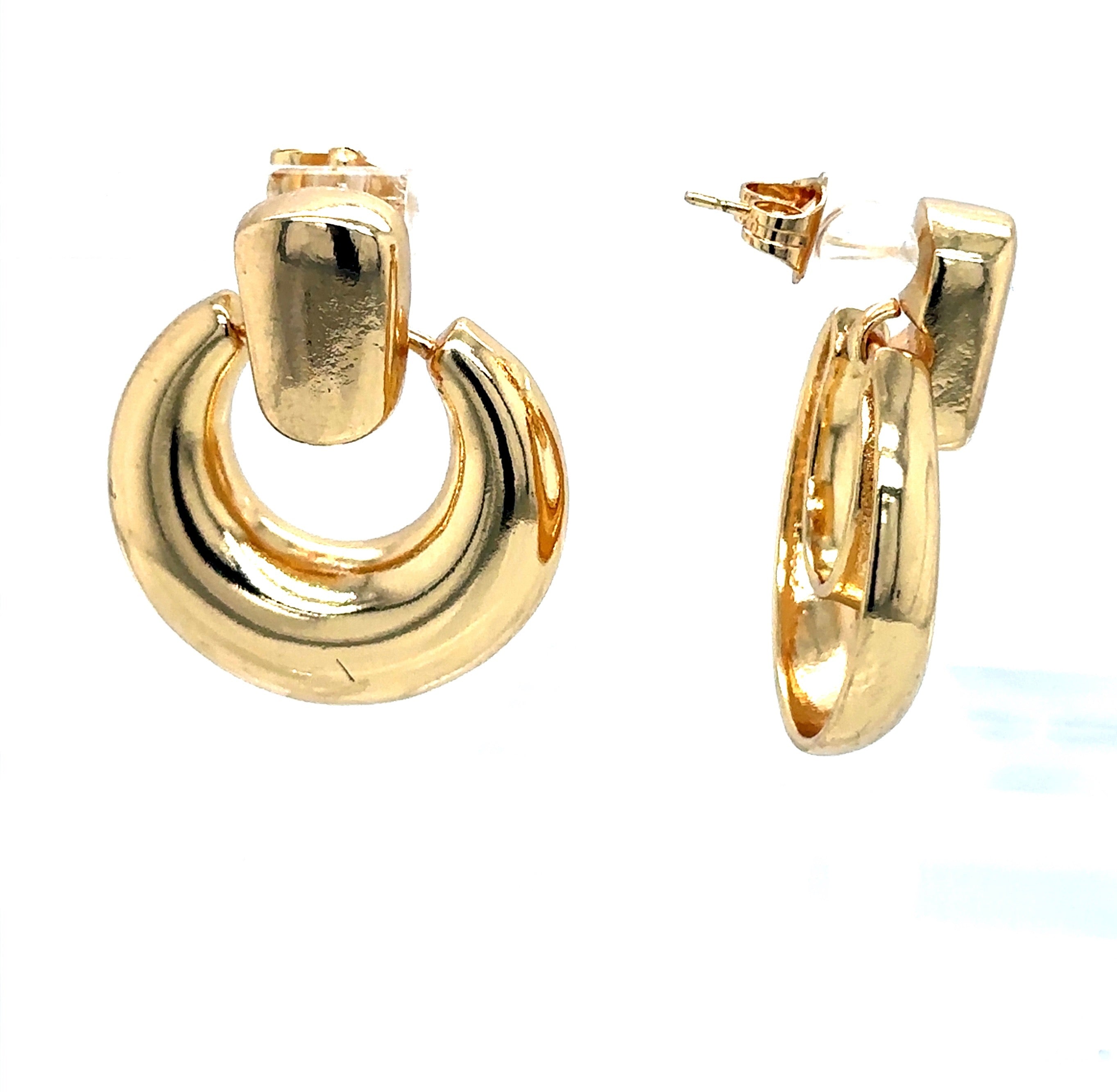 Modern Gold-Plated Open Hoop Earrings image 4