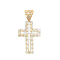 14K Solid Gold Cross Pendant - Cubic Zirconia Baguette Gold Crucifix Pendant - U image 0