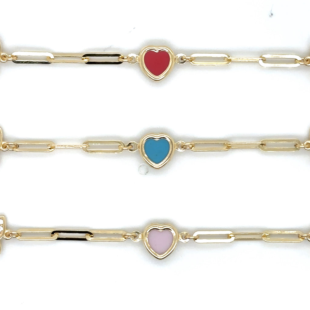 14k Gold Dolphin Anklet, Heart Anklet - 14k Gold Anklet - Ankle Bracele image 2