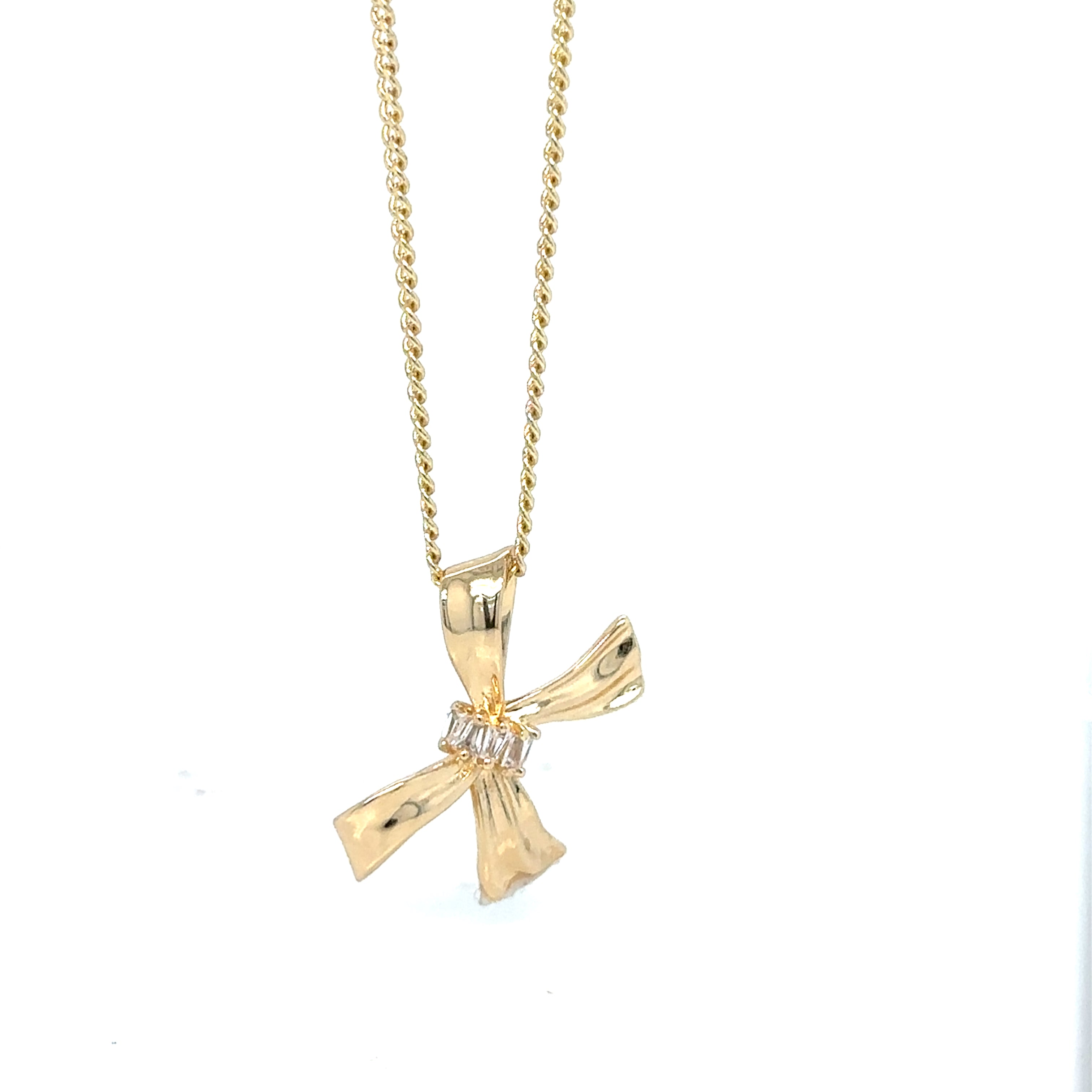 Delicate Gold-Plated Bow Necklace & Earring Set image 5