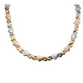 XO Hugs and Kisses Necklace Tri-Color in Real 14K Gold image 0