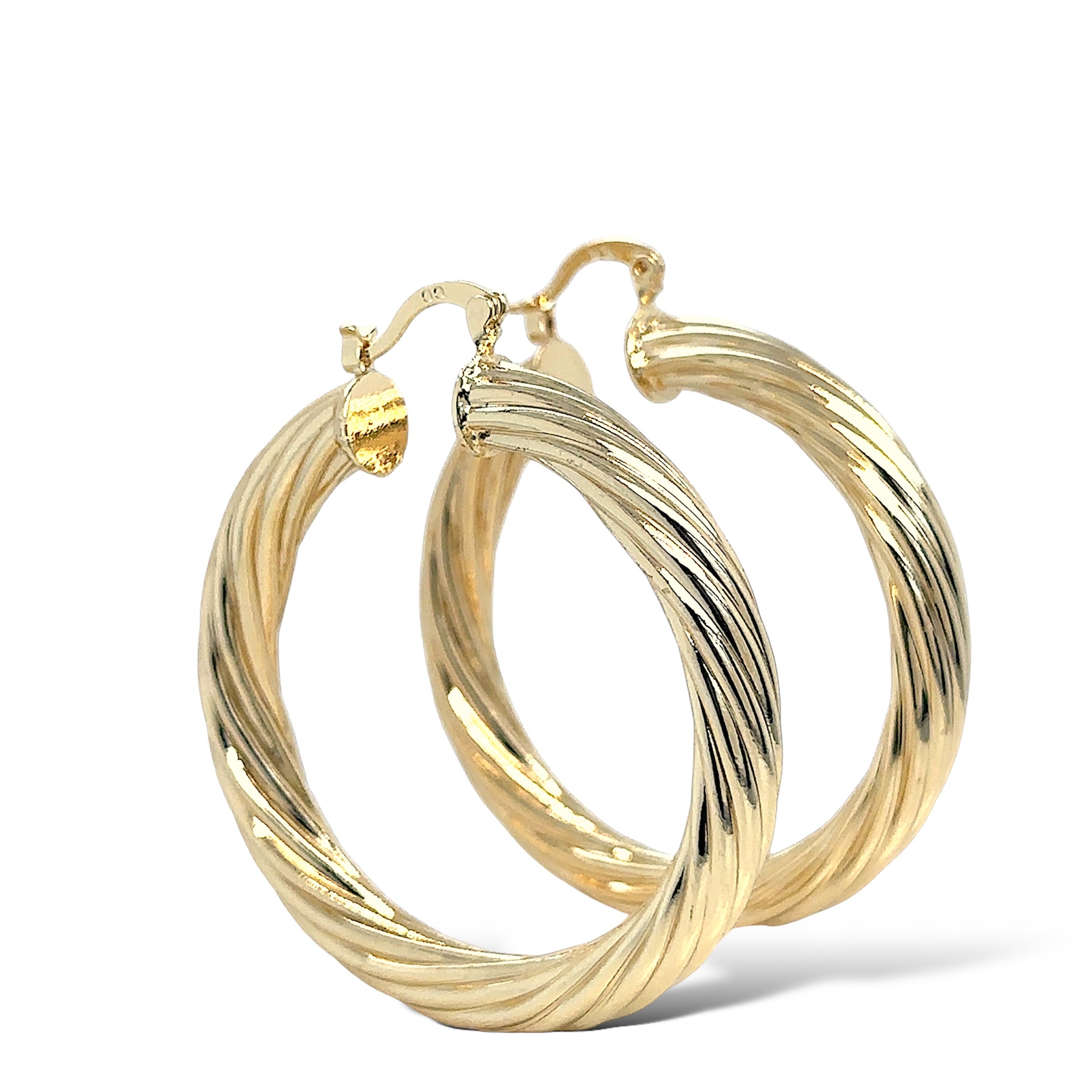 Classic Twisted Gold-Plated Hoop Earrings image 0