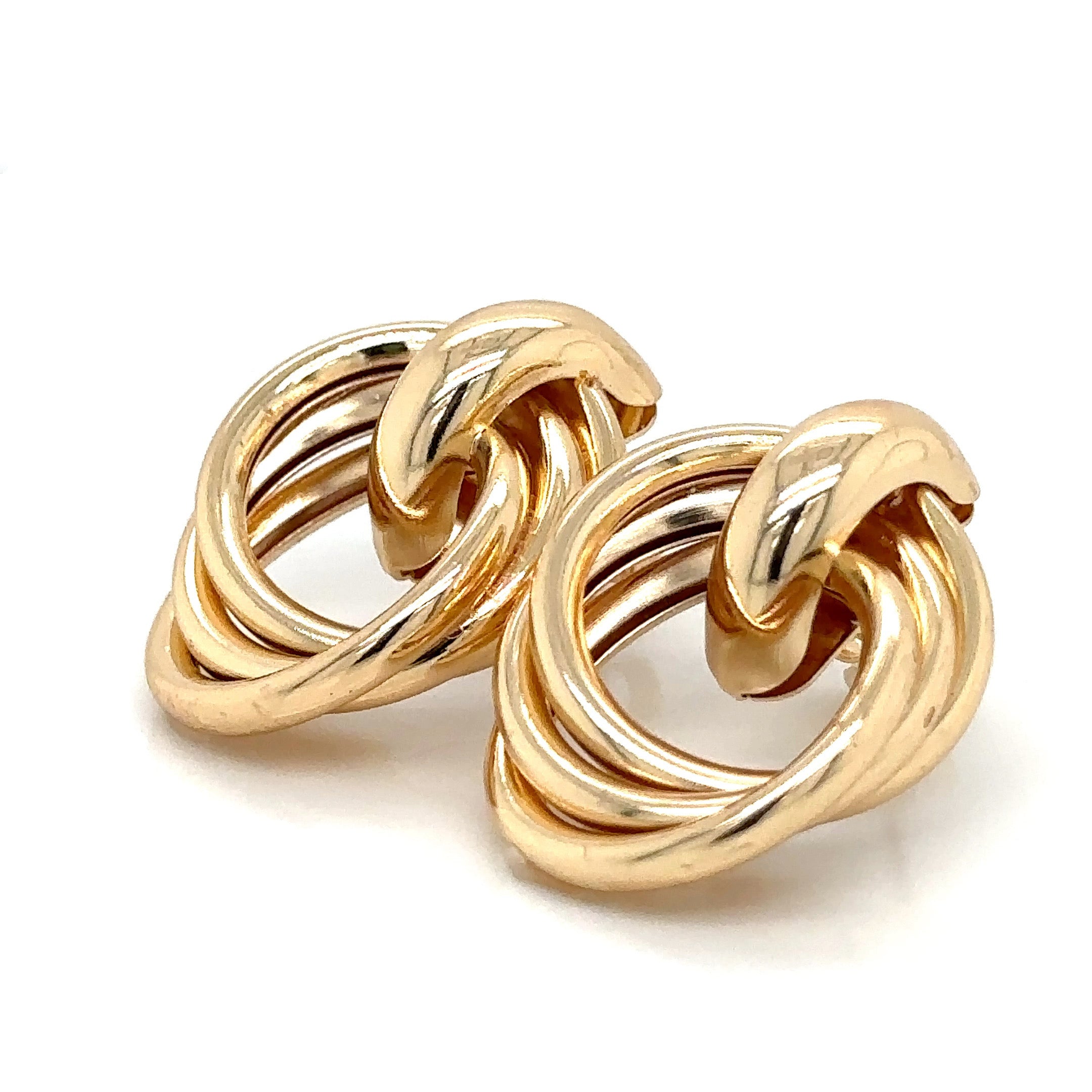 Modern Knot Gold Plated Stud Earrings image 1