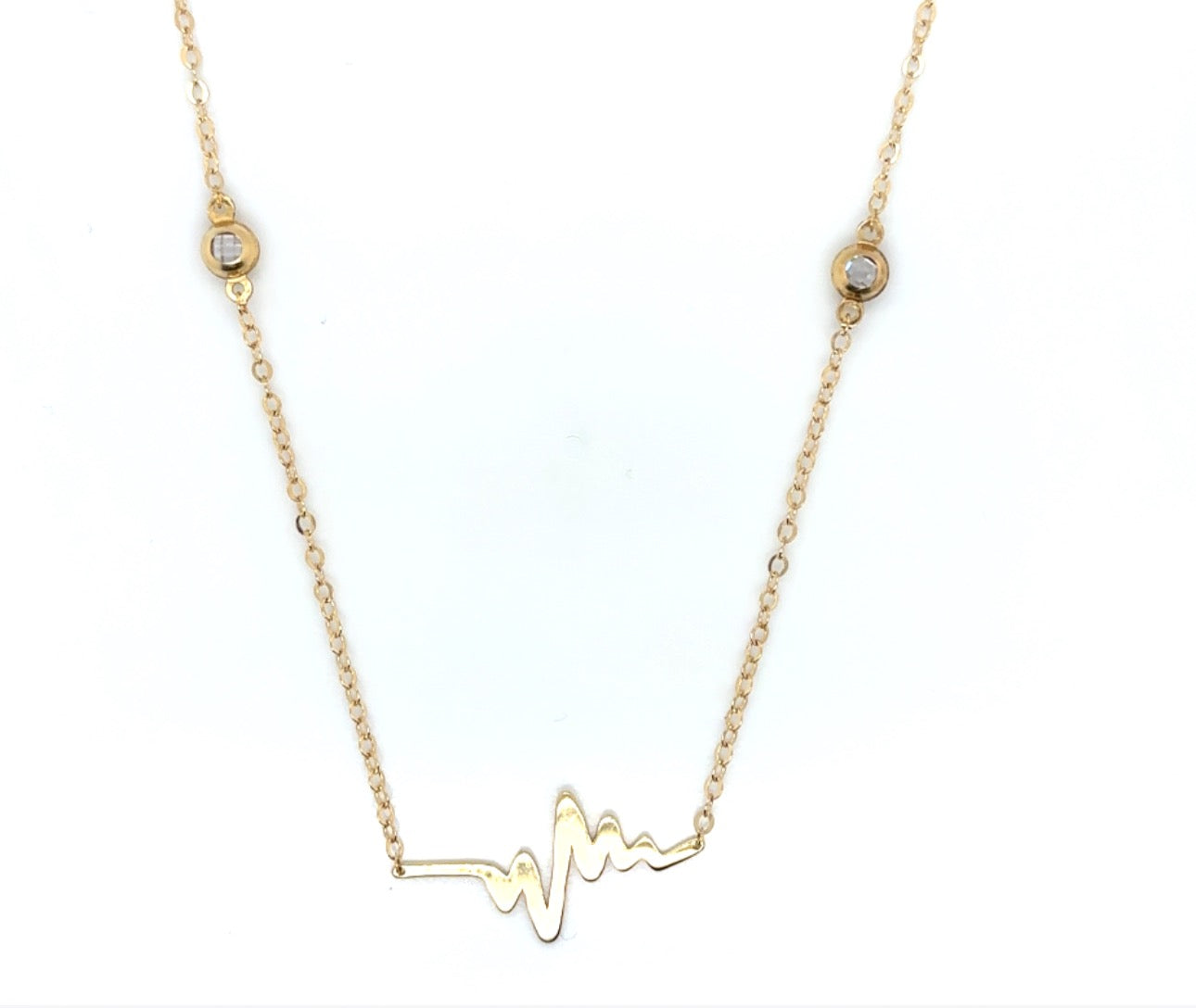 14K Custom Designed Heartbeat Necklace image 1