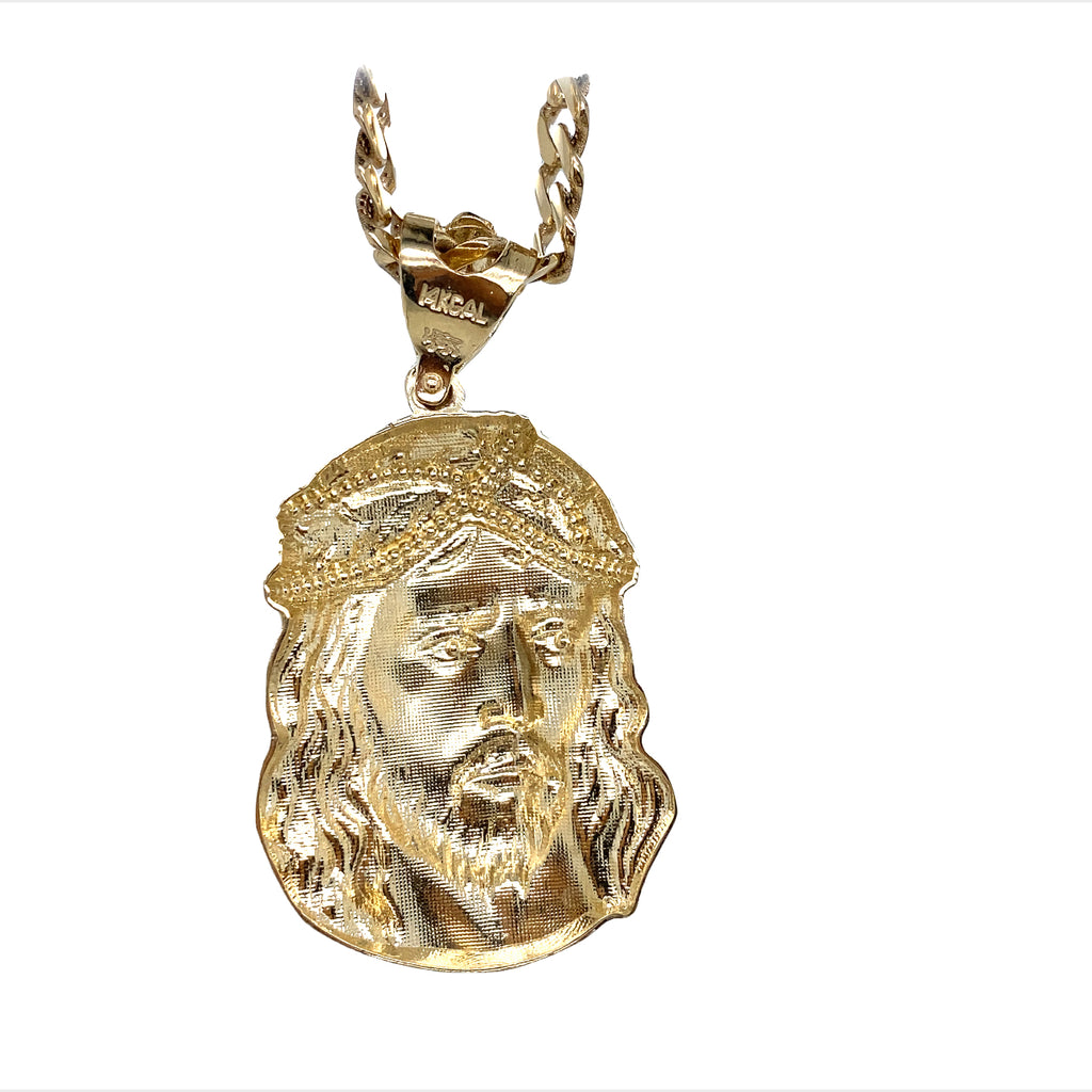 Jesus Head Pendant in Real 14K Gold image 2