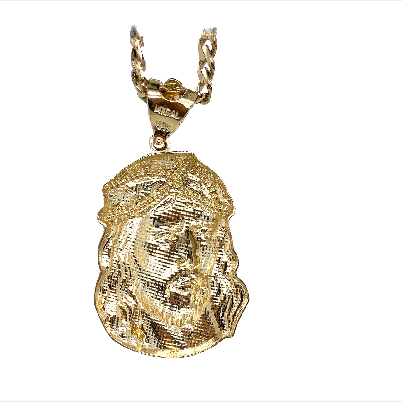 Jesus Head Pendant in Real 14K Gold image 2