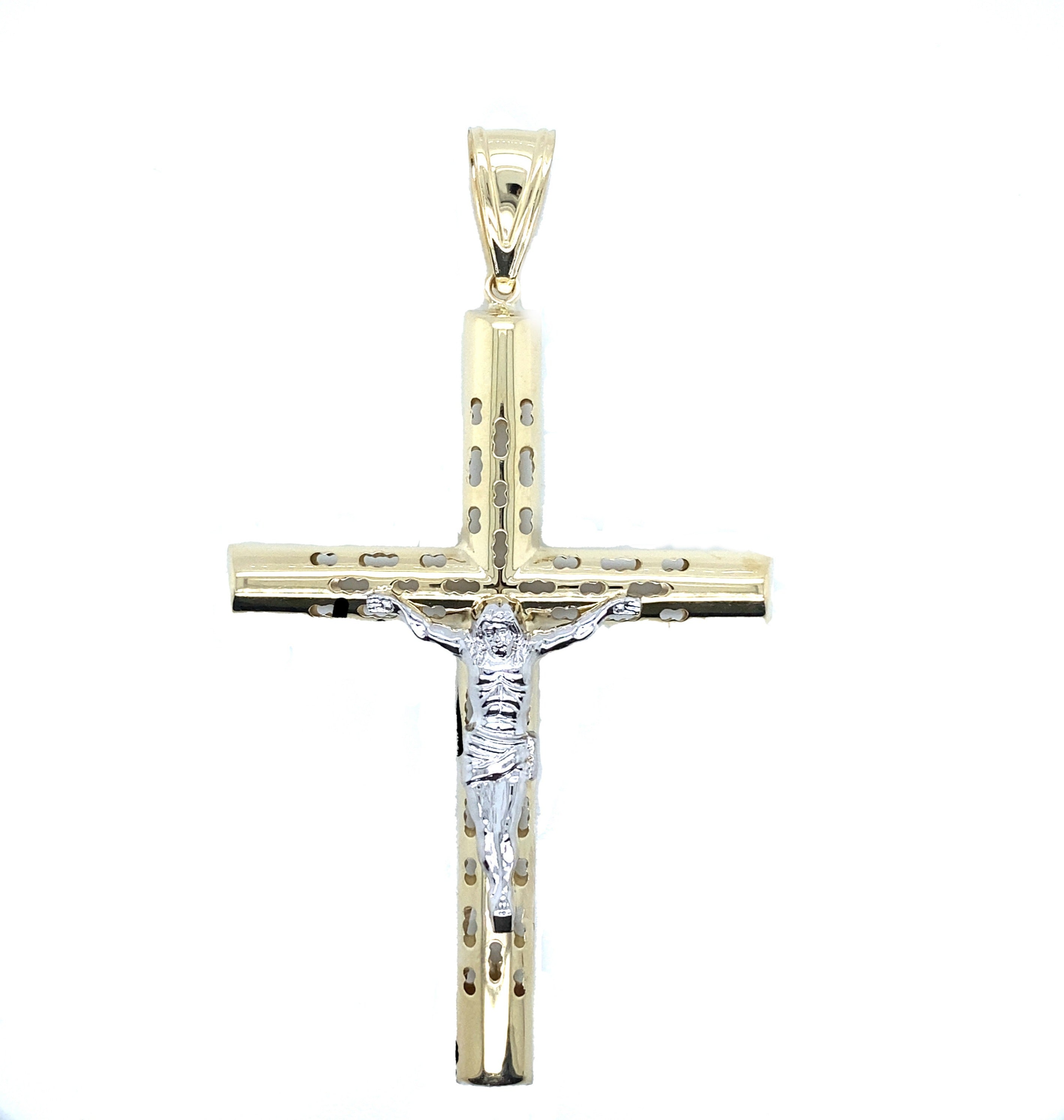 14K Real Gold Crucifix Pendant image 0