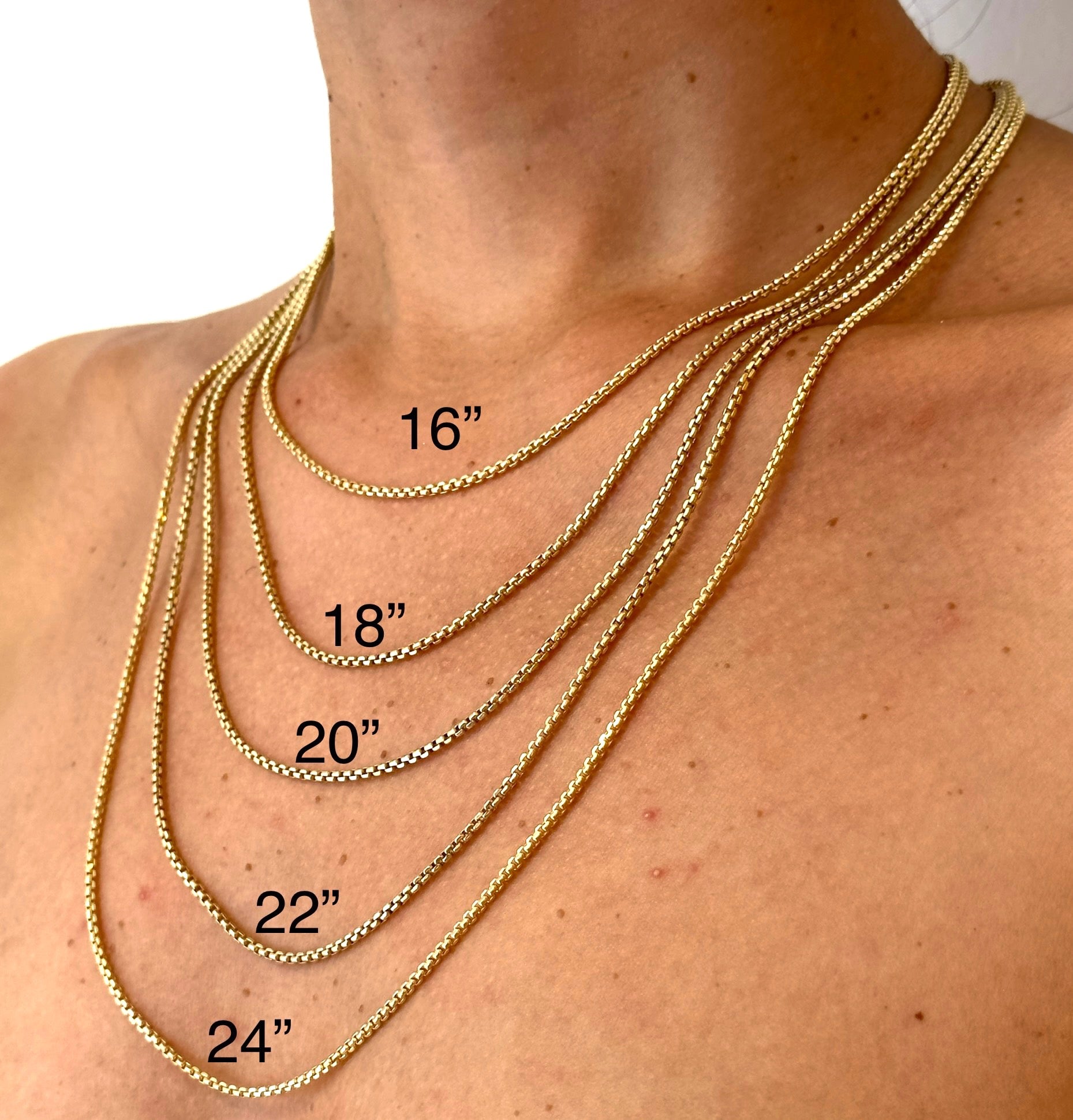 14k Rose Gold Round Box Chain, Hollow Round Box Necklace image 6