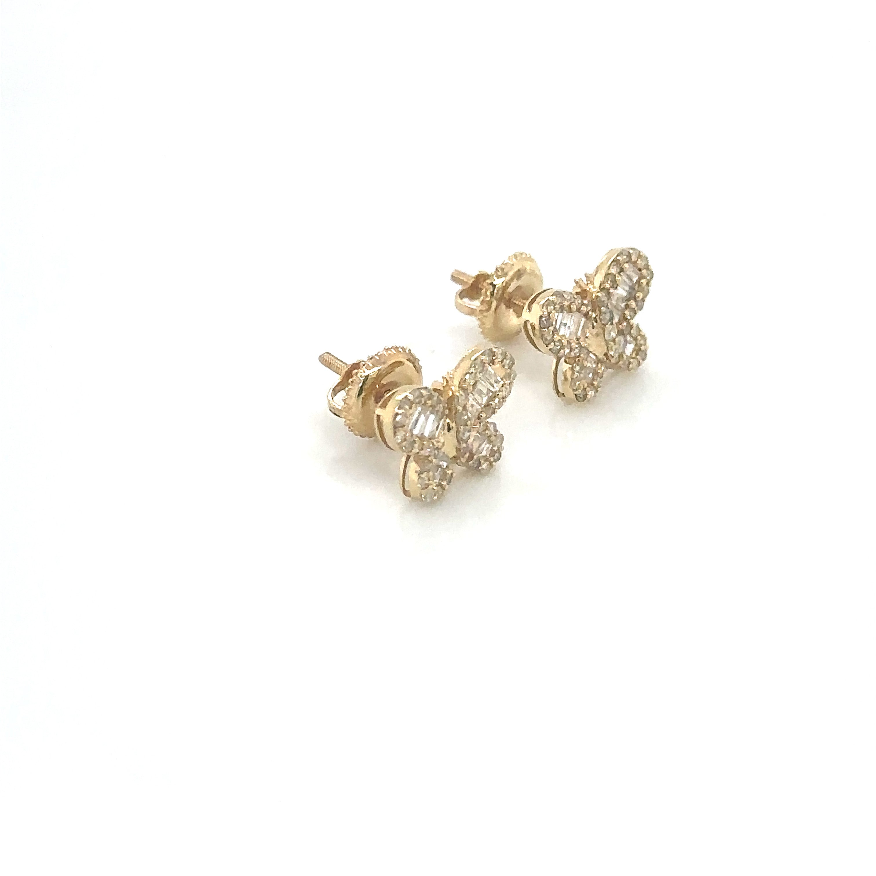 14k Gold 0,57Ct Diamond Earrings, Real Diamond Earrings, 14K Gold Butterfly image 2
