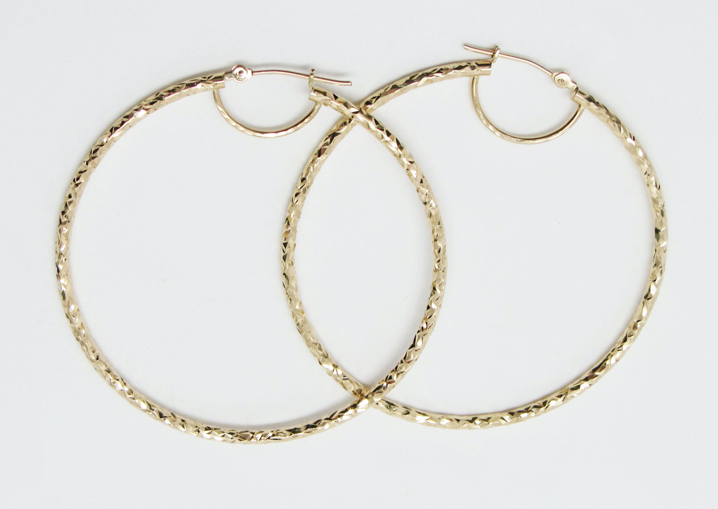 Diamond Cut Hoop Earring Real 10K Gold-Hollow image 0