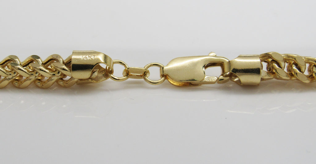 Franco Chain Necklace in Real 14K Hollow Gold image 2
