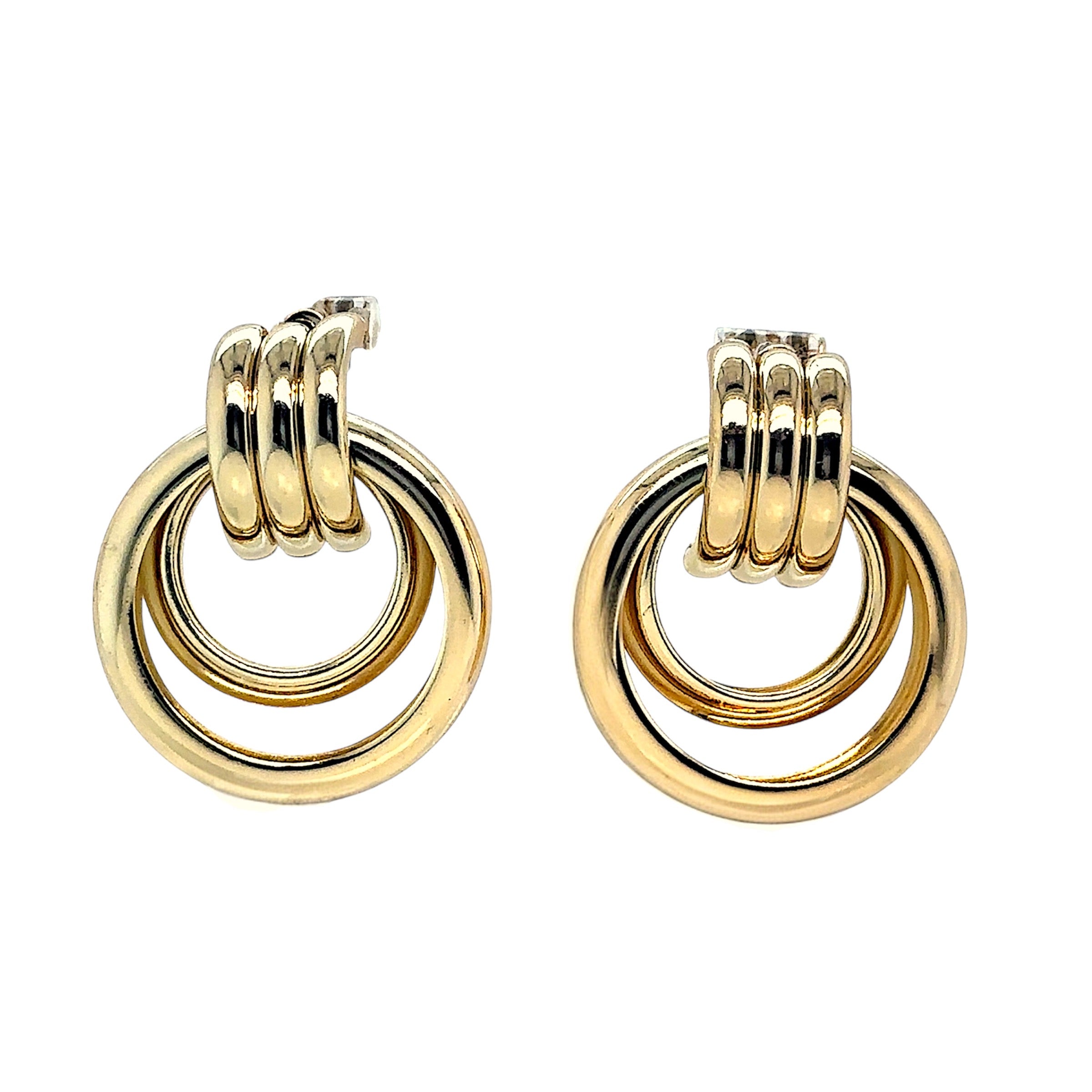 Elegant Gold-Plated Double Hoop Earrings image 2