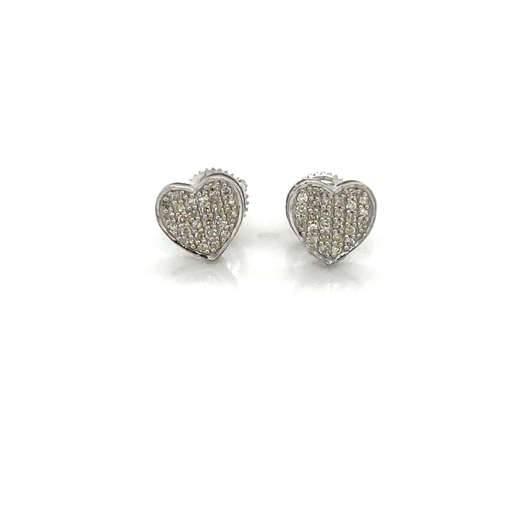 14k Gold 0,34Ct Diamond Earrings, Real Diamond Earrings,14K Solid Gold Heart Ear image 2
