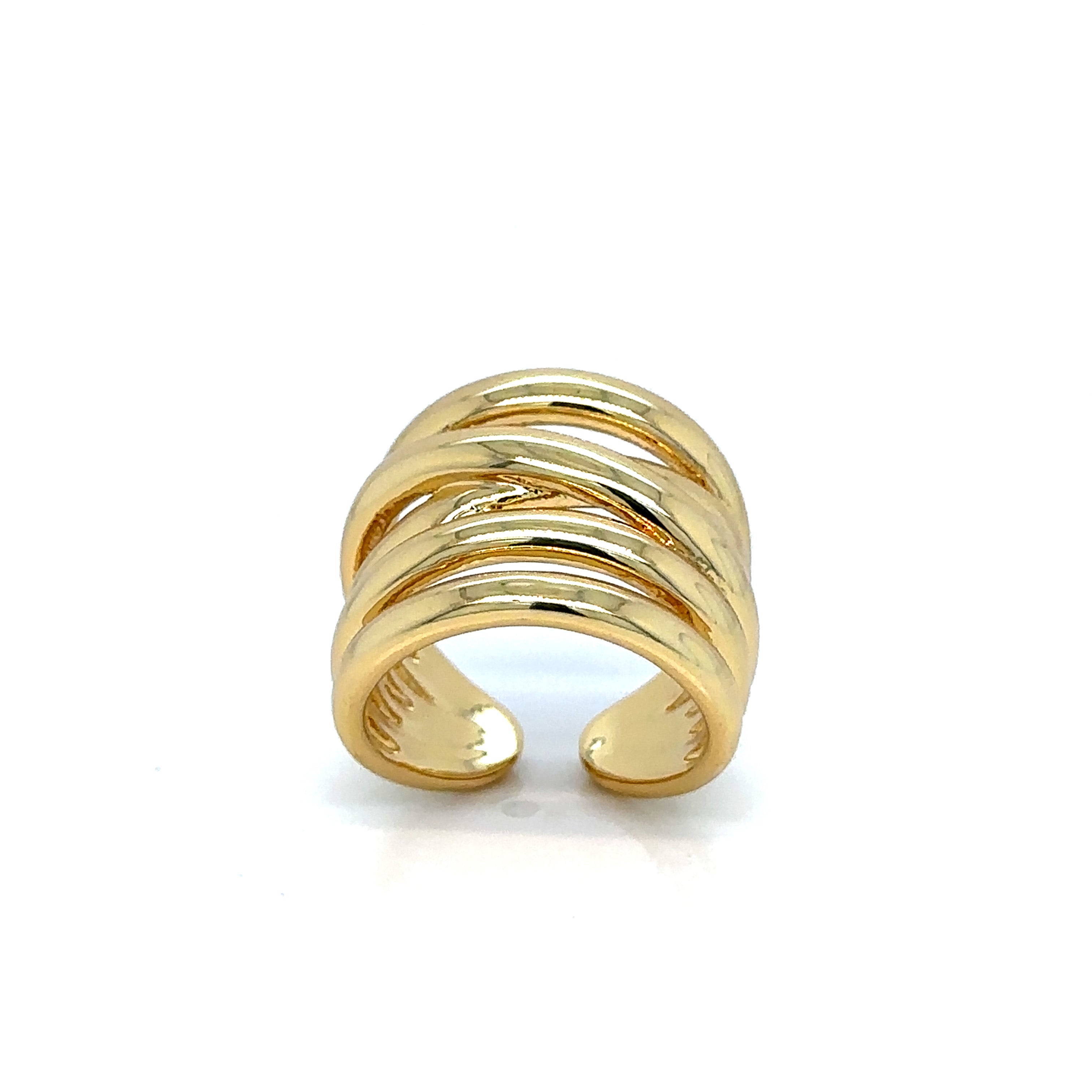 Elegant Multi-Band Gold-Plated Ring image 3