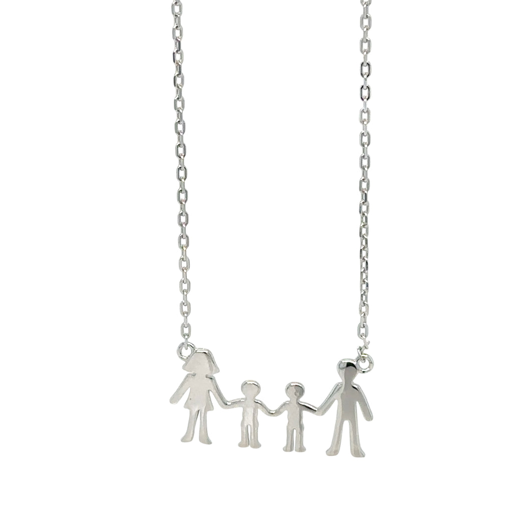 Sterling Silver Family Necklace-Mom Dad & Kids Pendant image 0