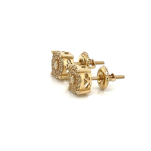 14k Gold 0,42Ct Diamond Earrings, Real Diamond Earrings,14K Solid Gold Round Stu image 1