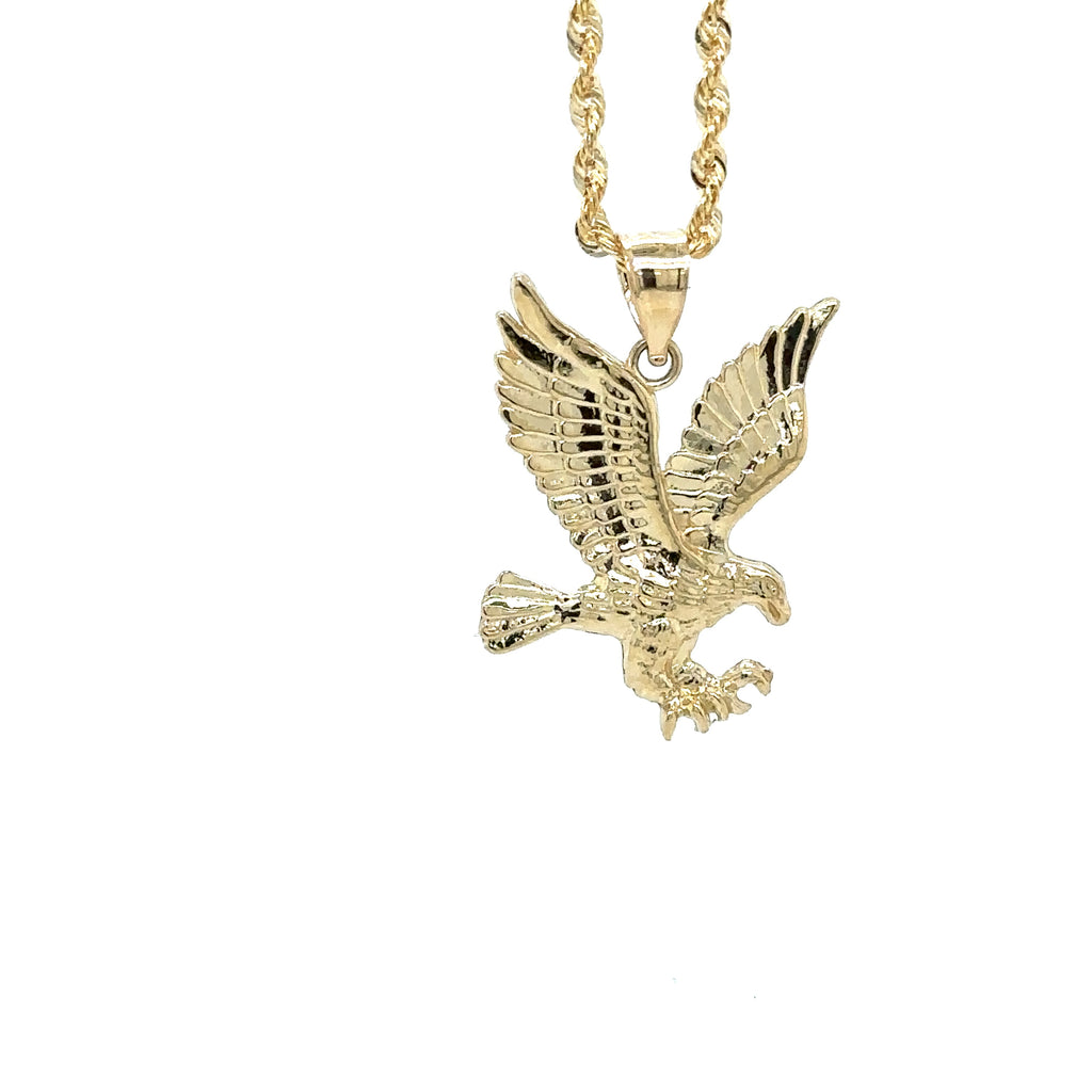 Solid 14K Real Gold Landing Eagle Pendant Charm, Pendants for Him image 5