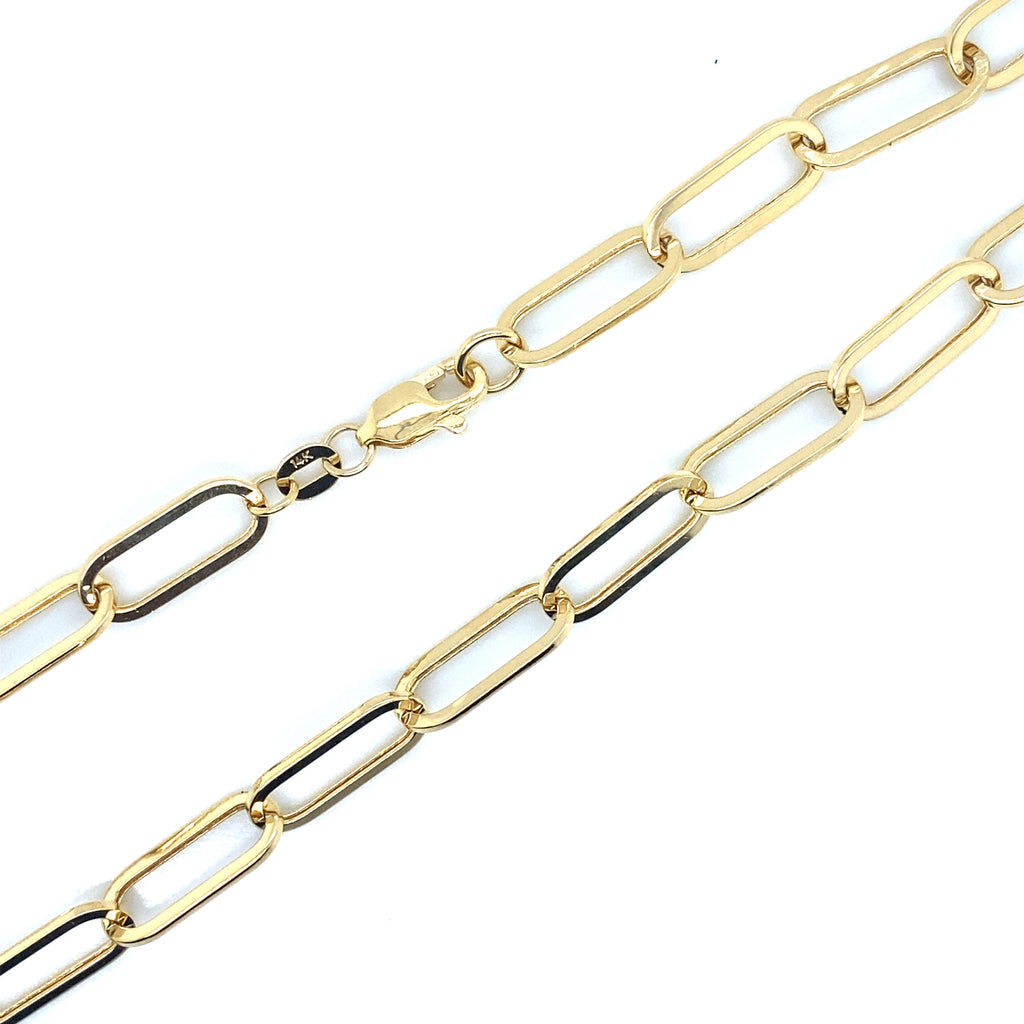 14K Hollow Paper Clip Chain image 1