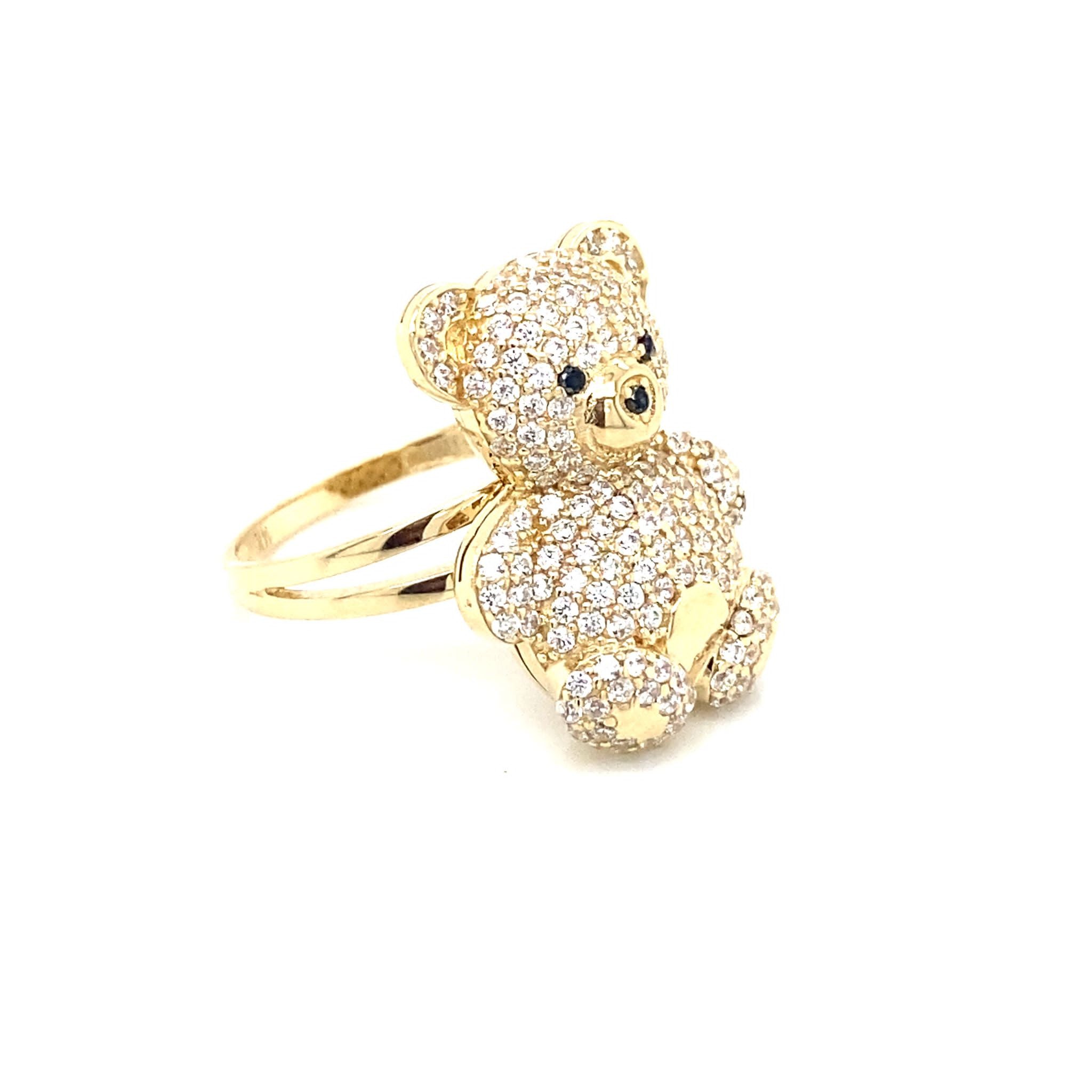 14K Medium Teddy Bear Ring image 2