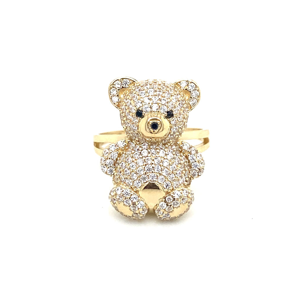 14K Medium Teddy Bear Ring image 1