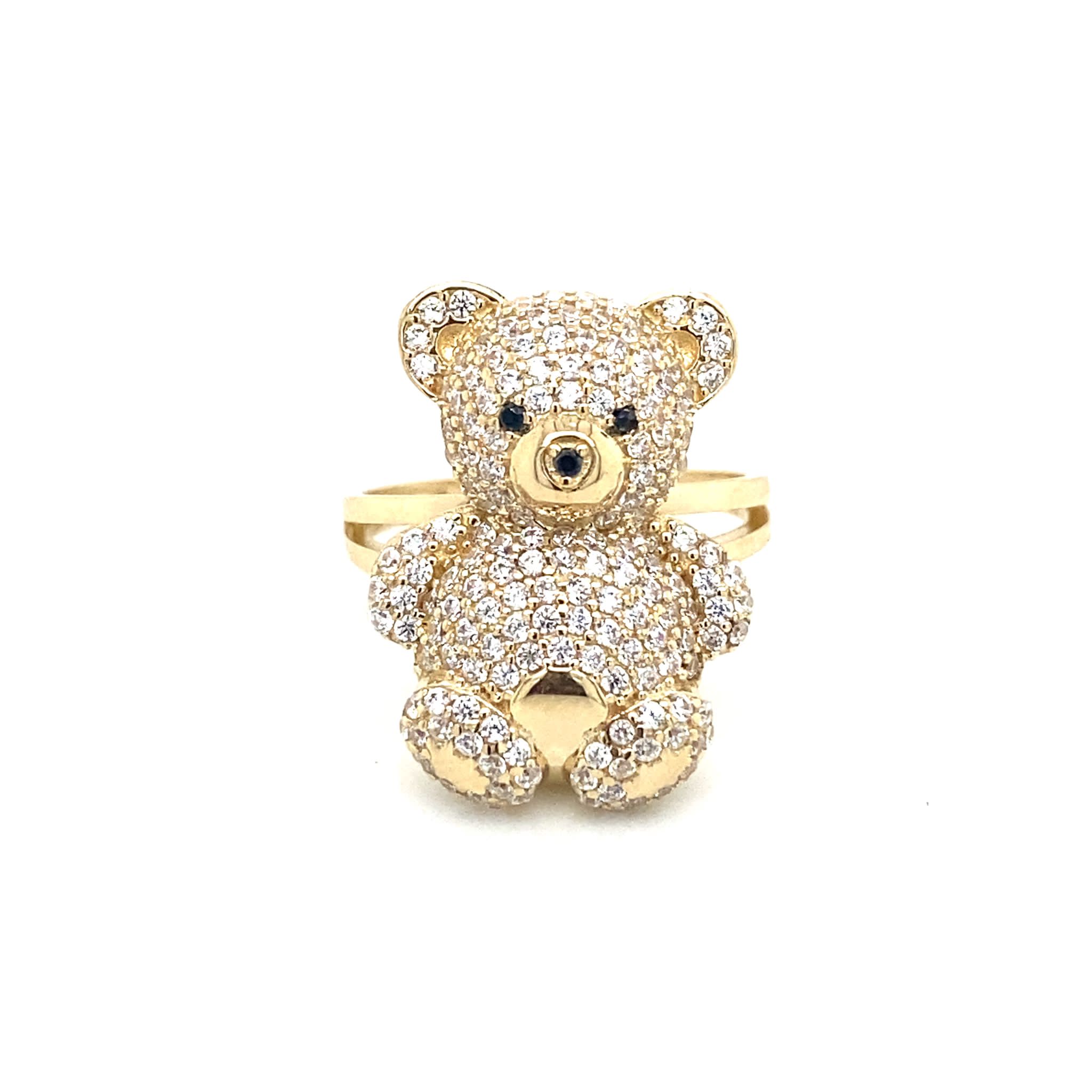 14K Medium Teddy Bear Ring image 1