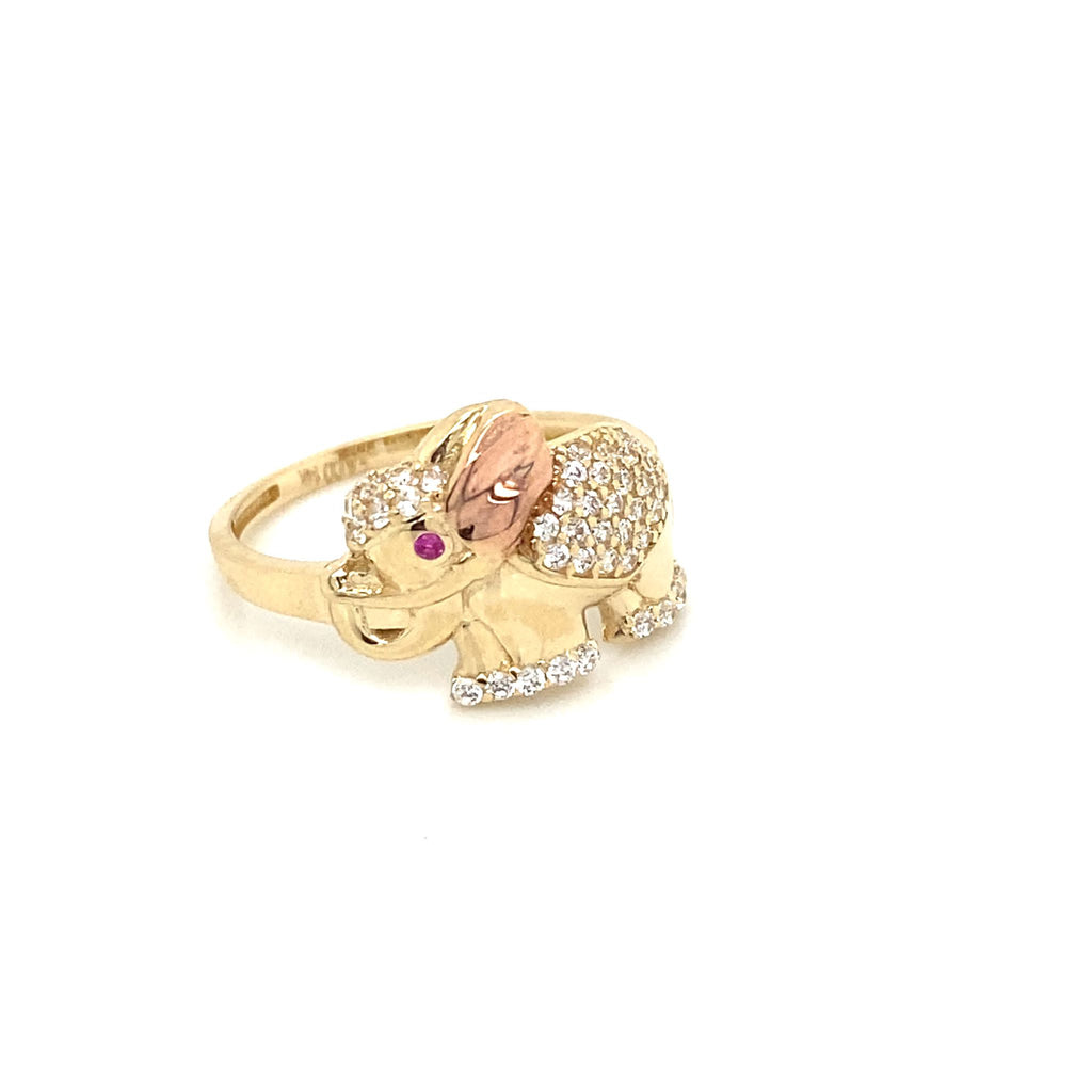 14K Gold Elephant Ring image 1