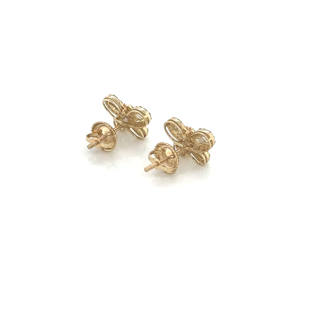 14k Gold 0,57Ct Diamond Earrings, Real Diamond Earrings, 14K Gold Butterfly image 3