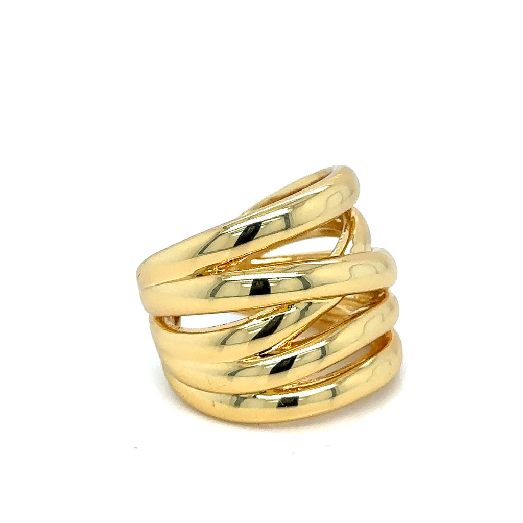Elegant Multi-Band Gold-Plated Ring image 1