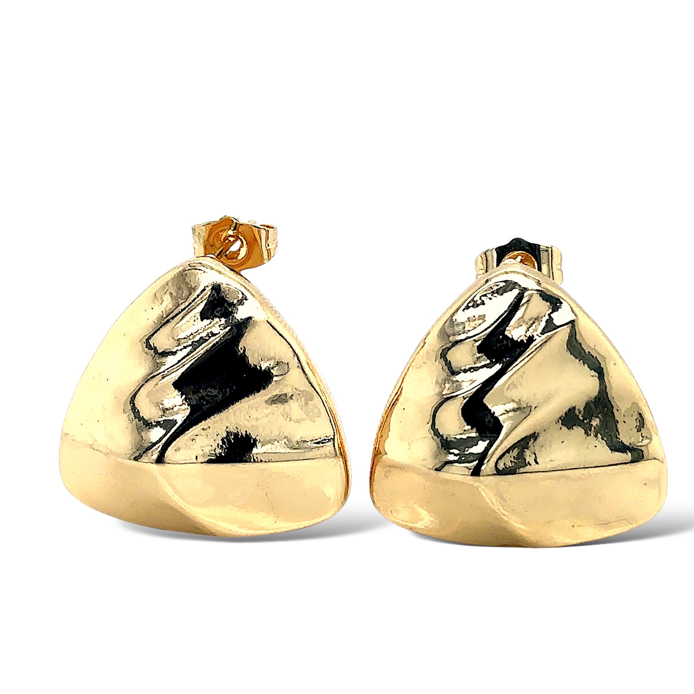 Modern Abstract Gold-Plated Triangle Earrings image 0