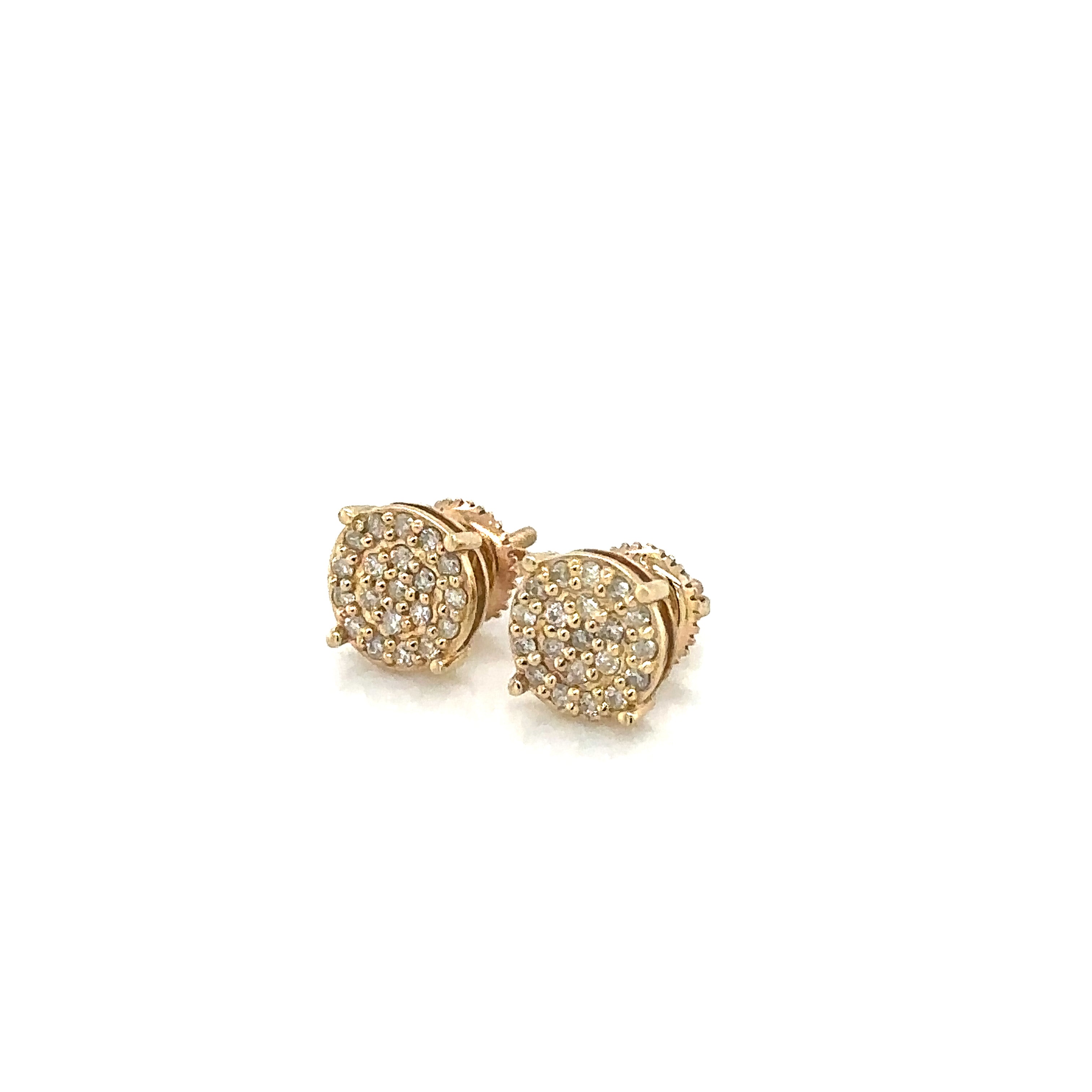 14k Gold 0,42Ct Diamond Earrings, Real Diamond Earrings,14K Solid Gold Round Stu image 2