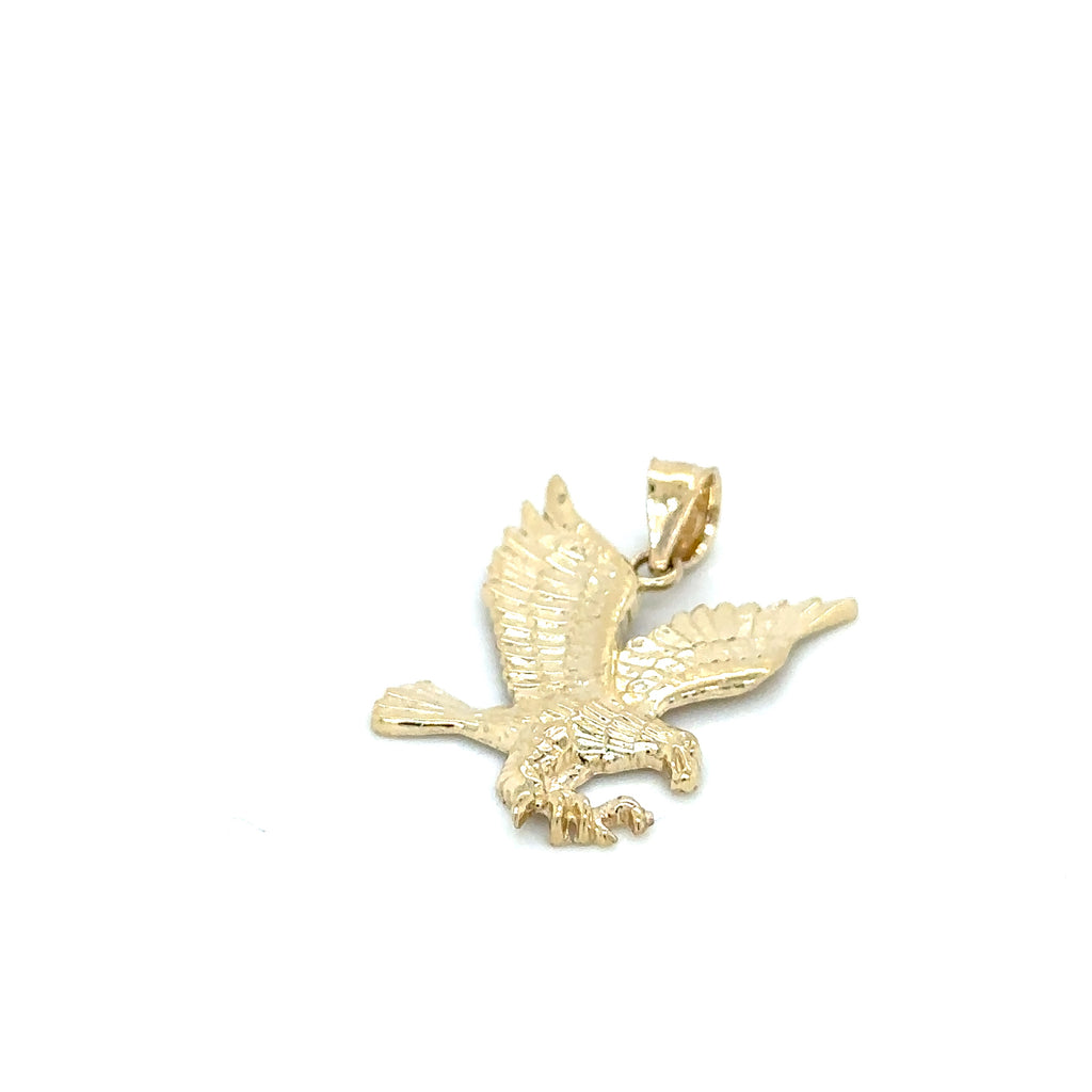 Solid 14K Real Gold Landing Eagle Pendant Charm, Pendants for Him image 2