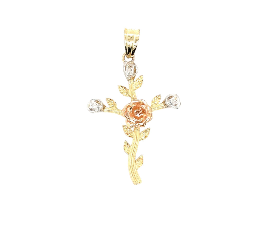 14K Real Gold Cross Pendant - Gold Crucifix Pendant - Unisex Crucifix Pe image 2