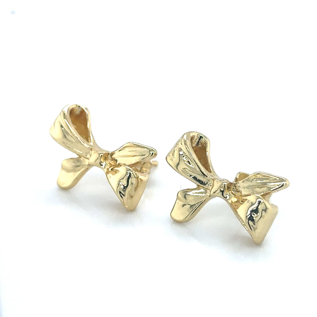 Delicate Gold-Plated Bow Stud Earrings image 2