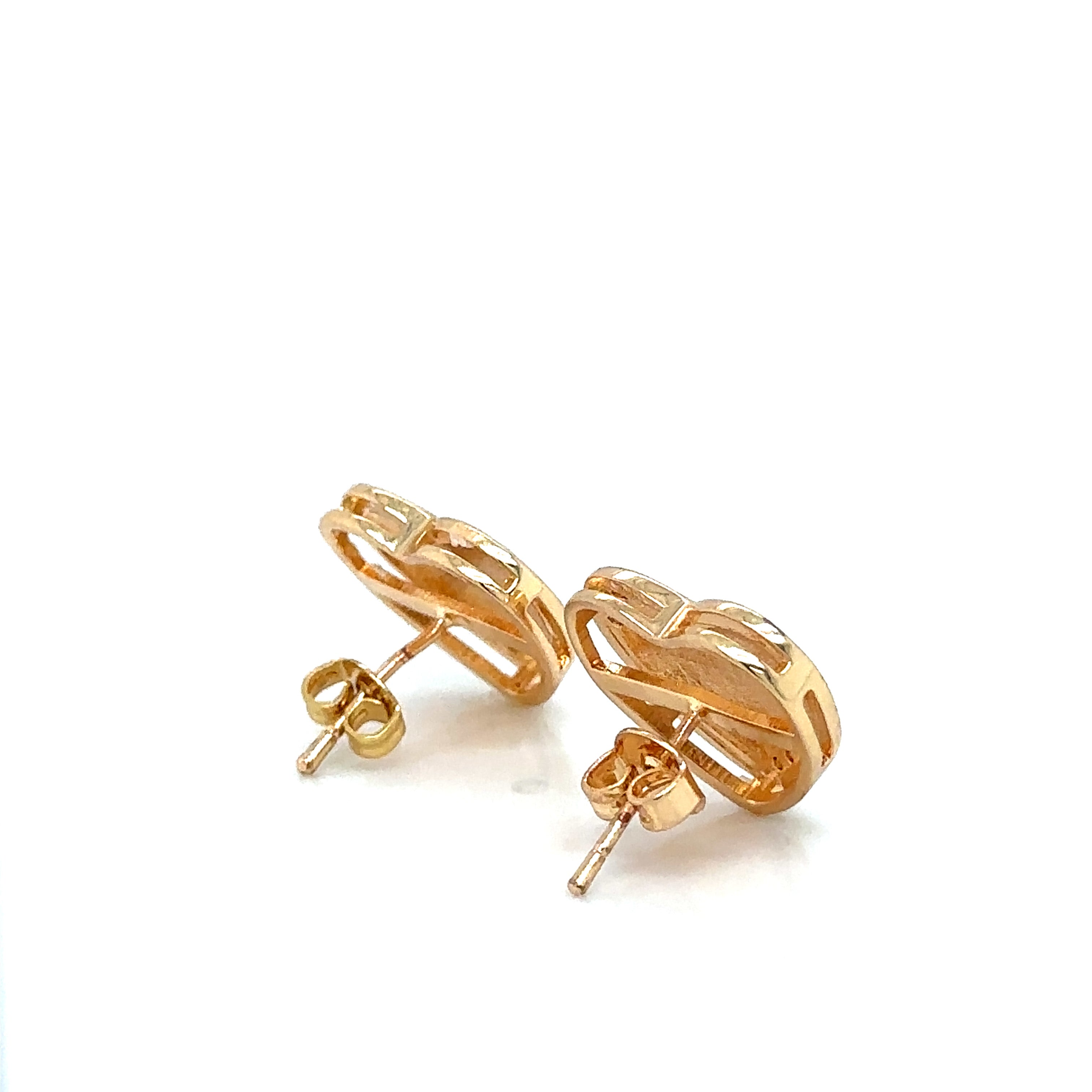 Elegant Heart-Shaped Gold Plated Stud Earrings image 4