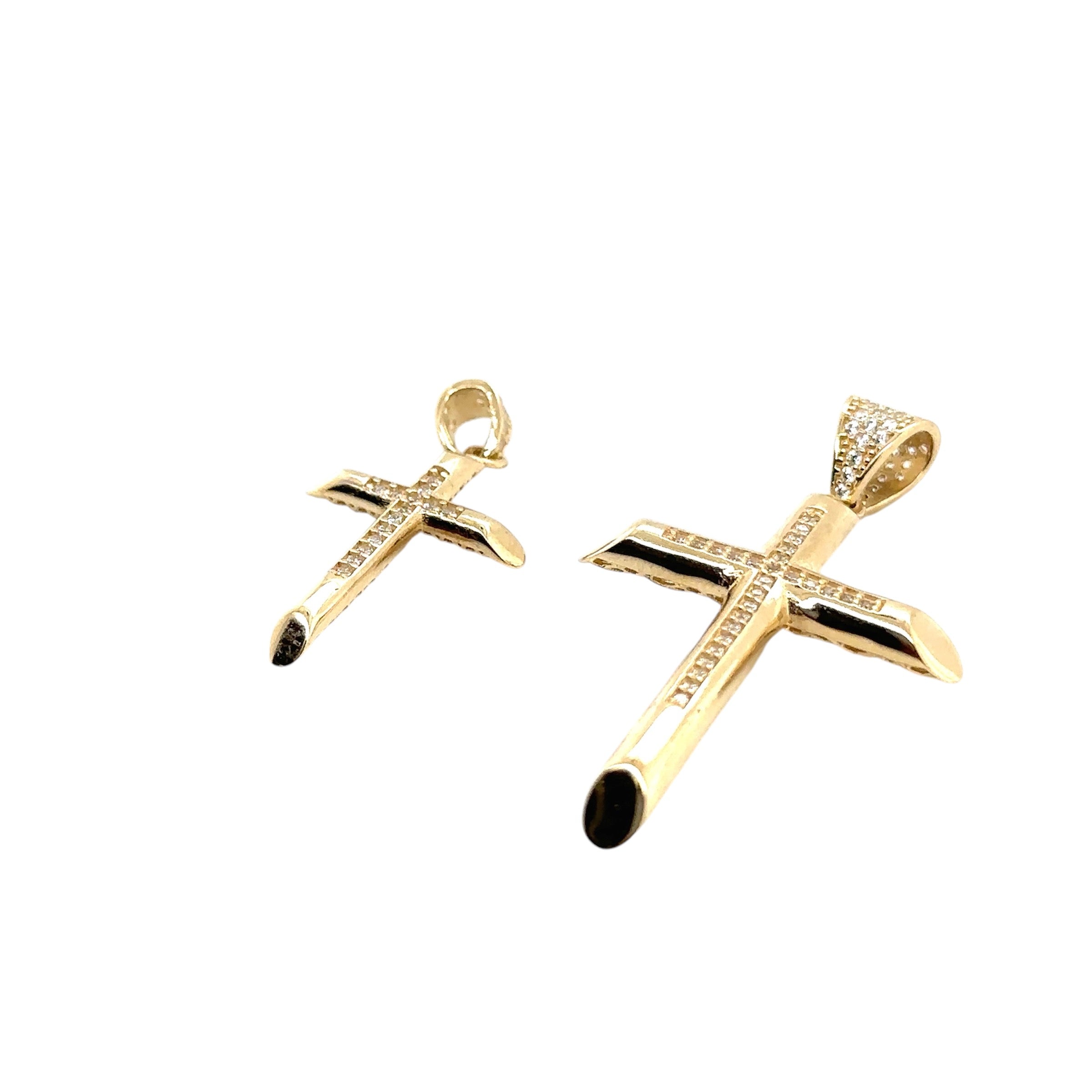 14K Real Gold Cross Pendant - Gold Crucifix Pendant - Unisex Crucifix Pendant  - image 2