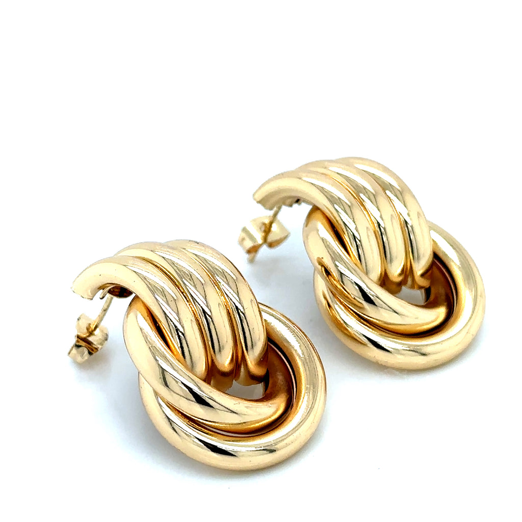 Bold Gold-Plated Multi-Knot Earrings image 1