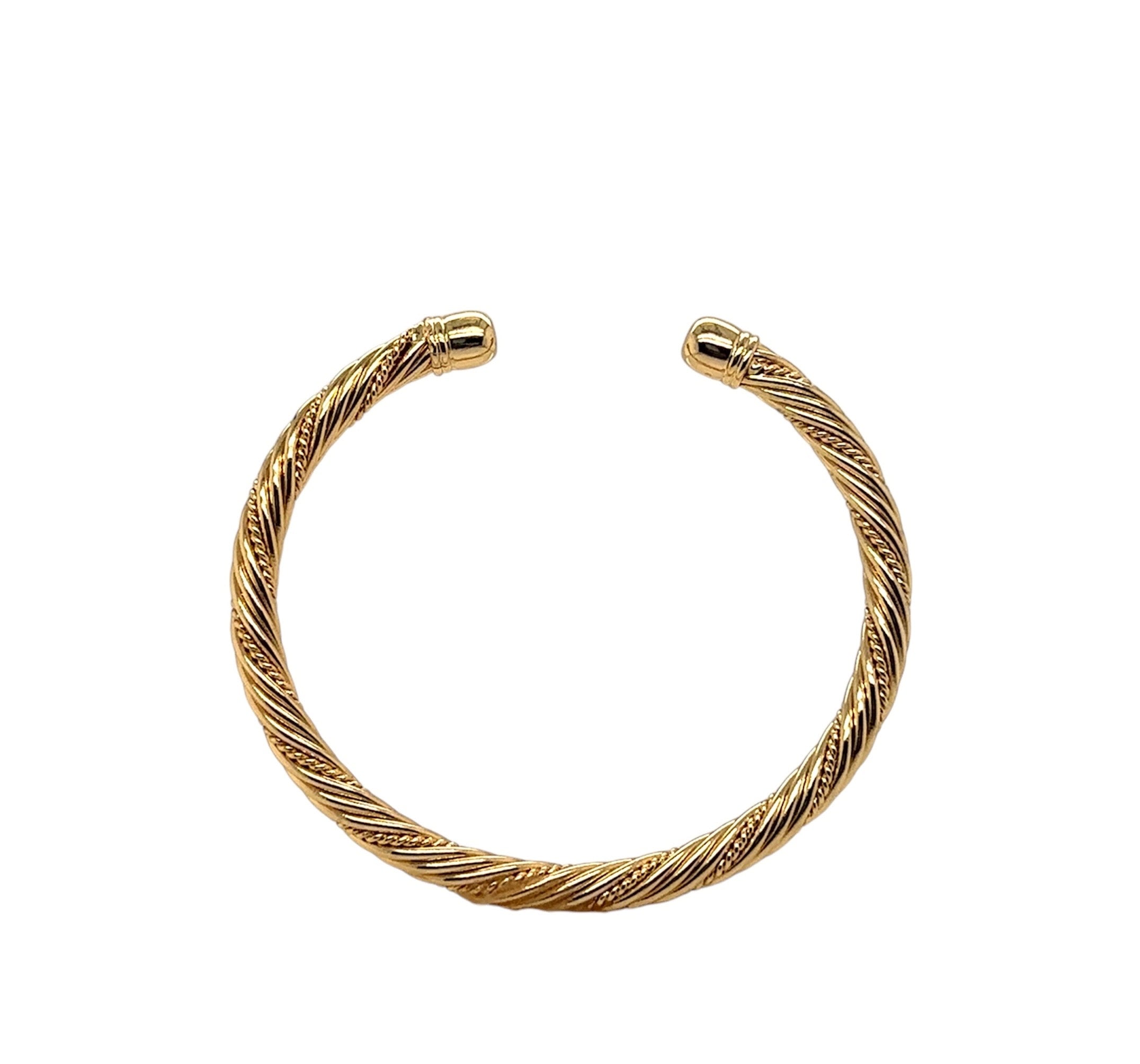 Twisted Gold-Plated Open Bangle Bracelet image 4