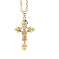 14K Real Gold Cross Pendant - Gold Crucifix Pendant - Unisex Crucifix Pendant  - image 0