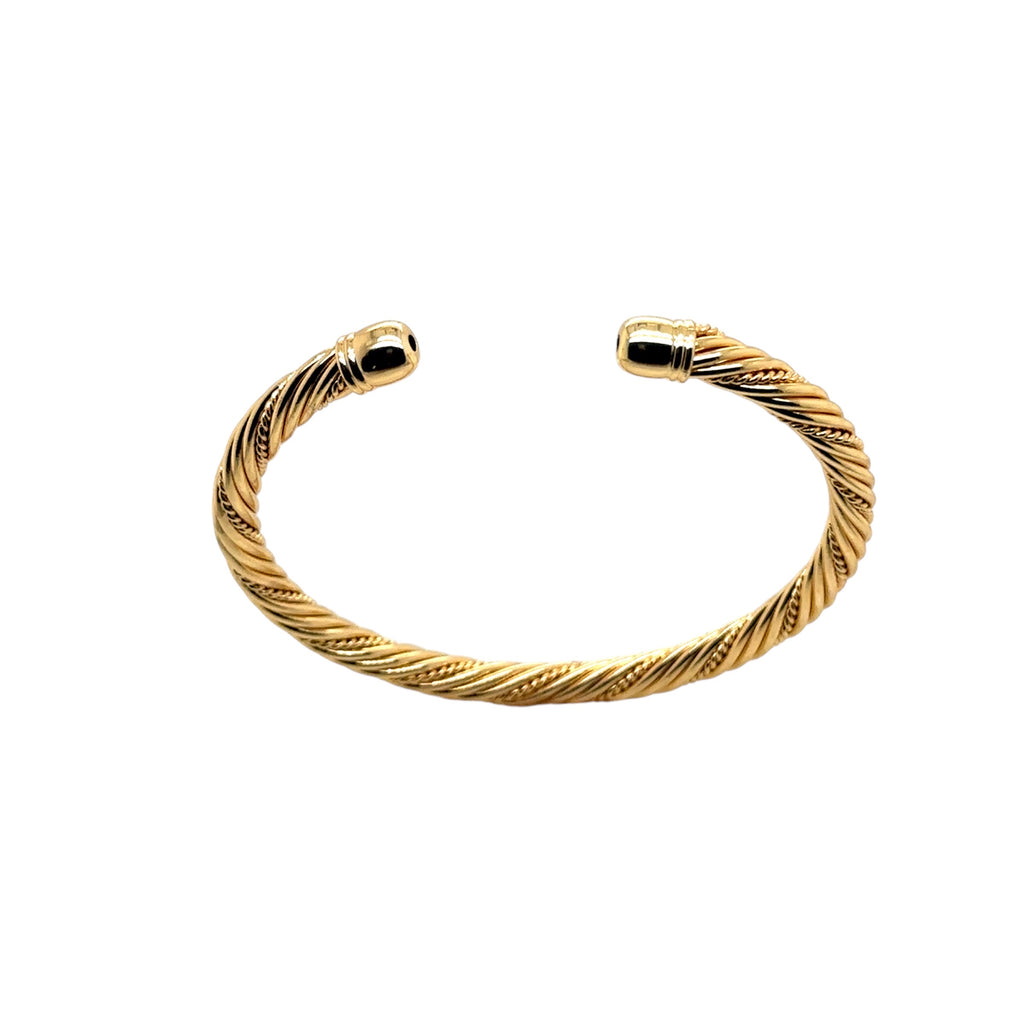 Twisted Gold-Plated Open Bangle Bracelet image 3
