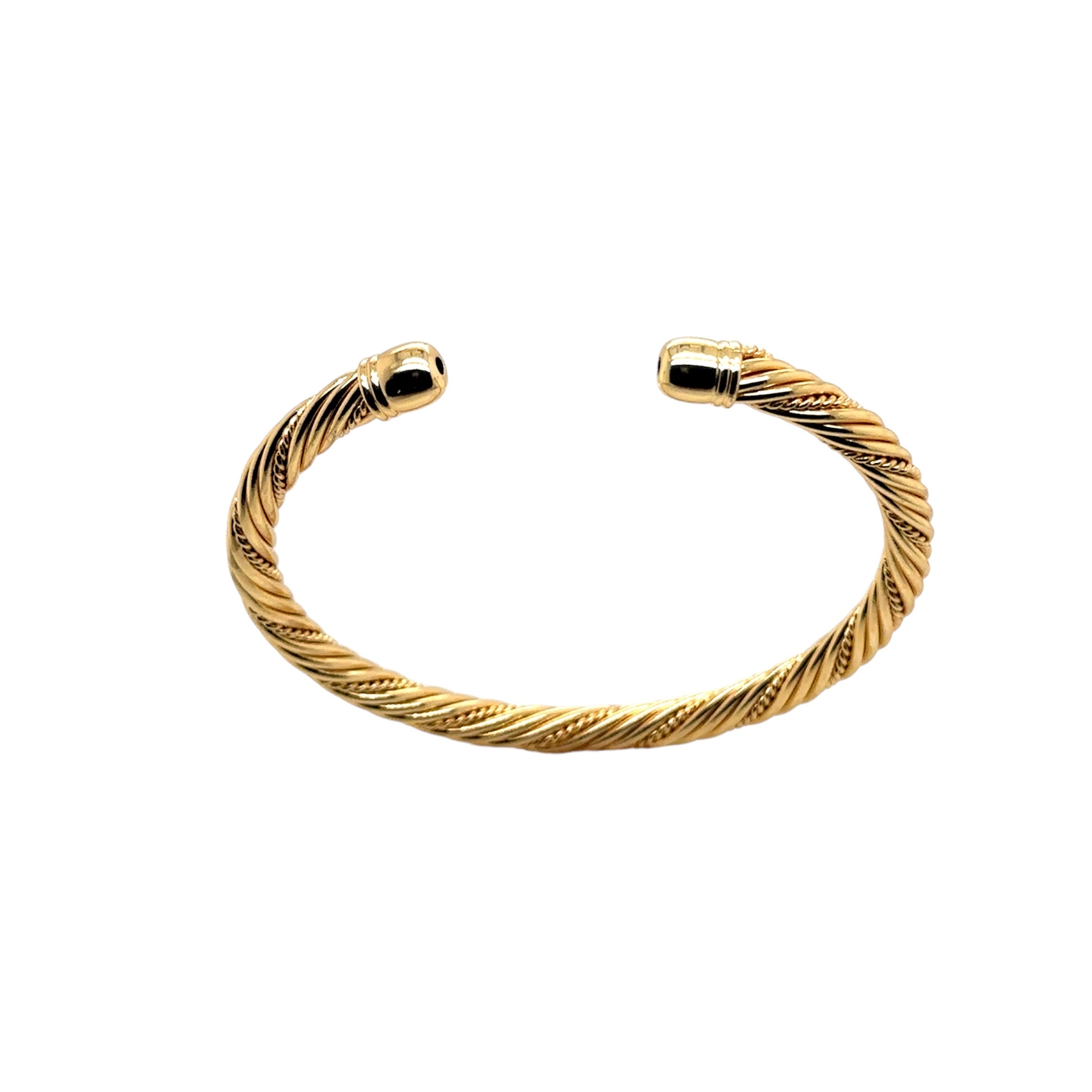 Twisted Gold-Plated Open Bangle Bracelet image 3