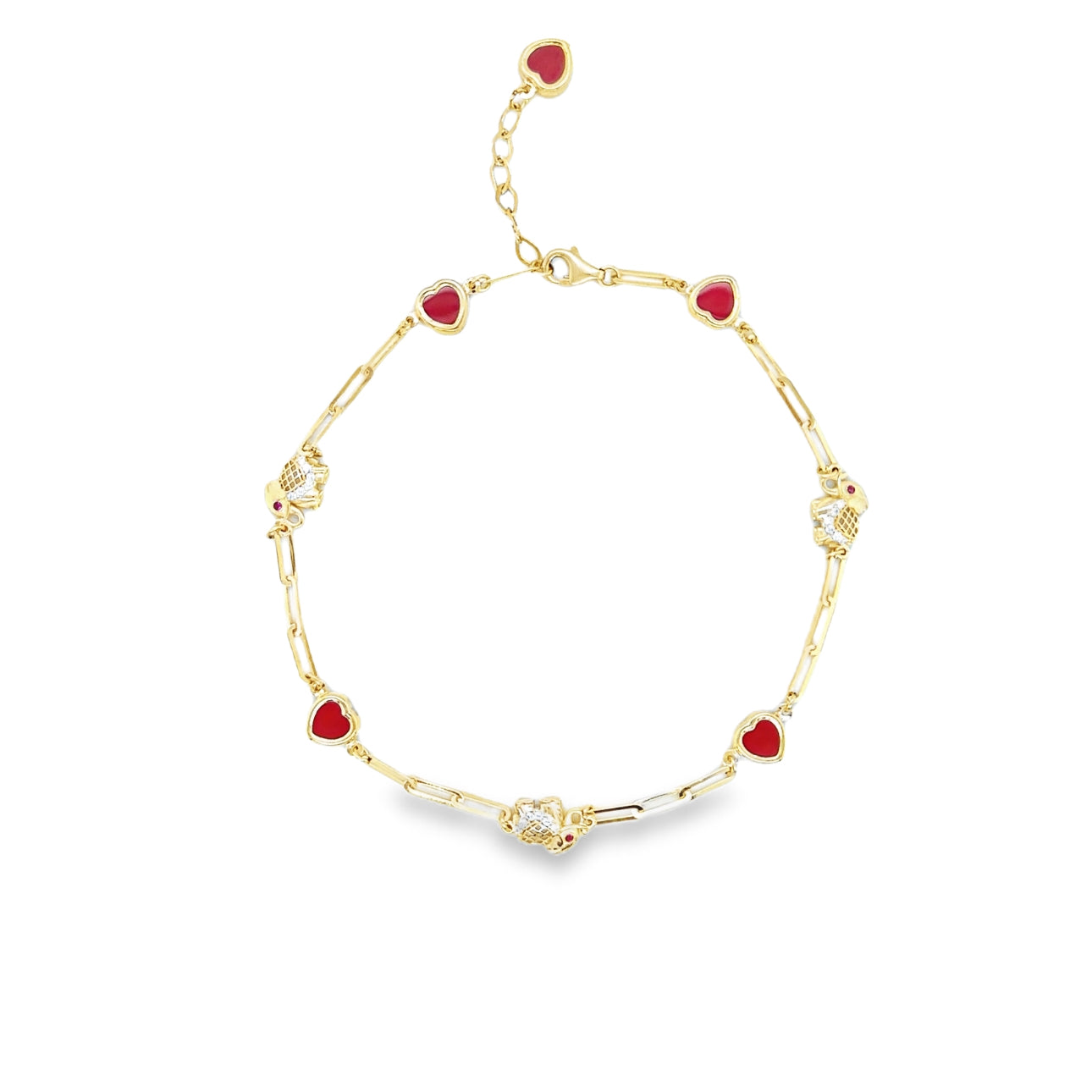 14k Gold Elephant Anklet, Heart Anklet - 14k Gold Anklet - Ankle Bracelet- Ankle image 0