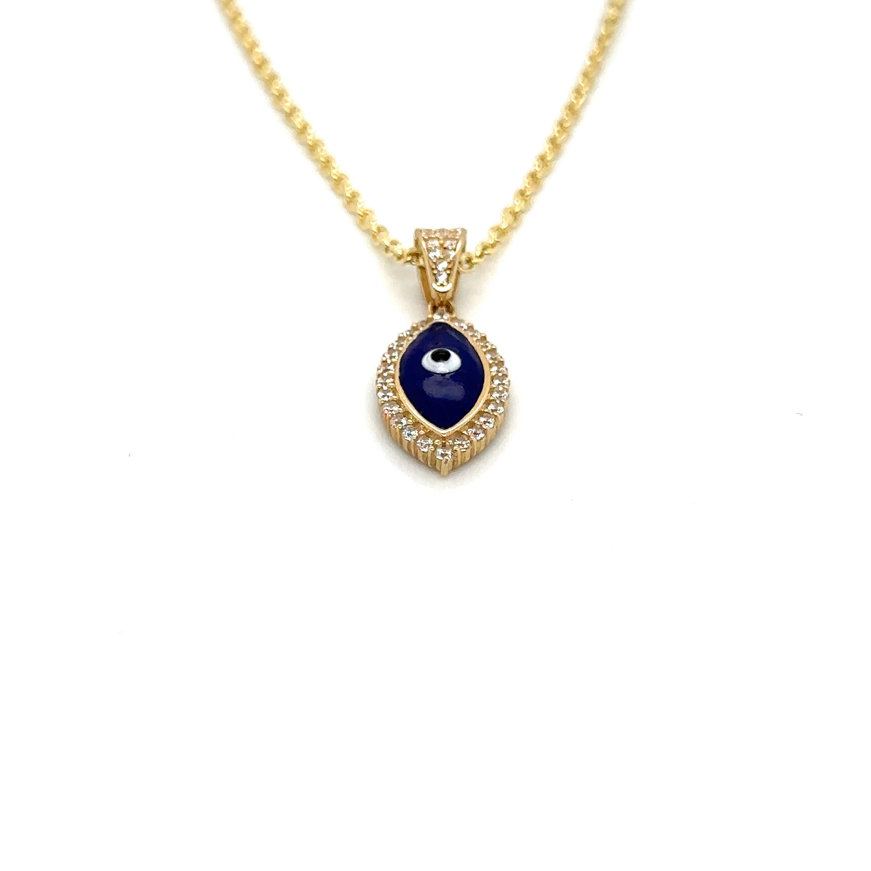 14K Real Gold Evil Eye Pendant image 2