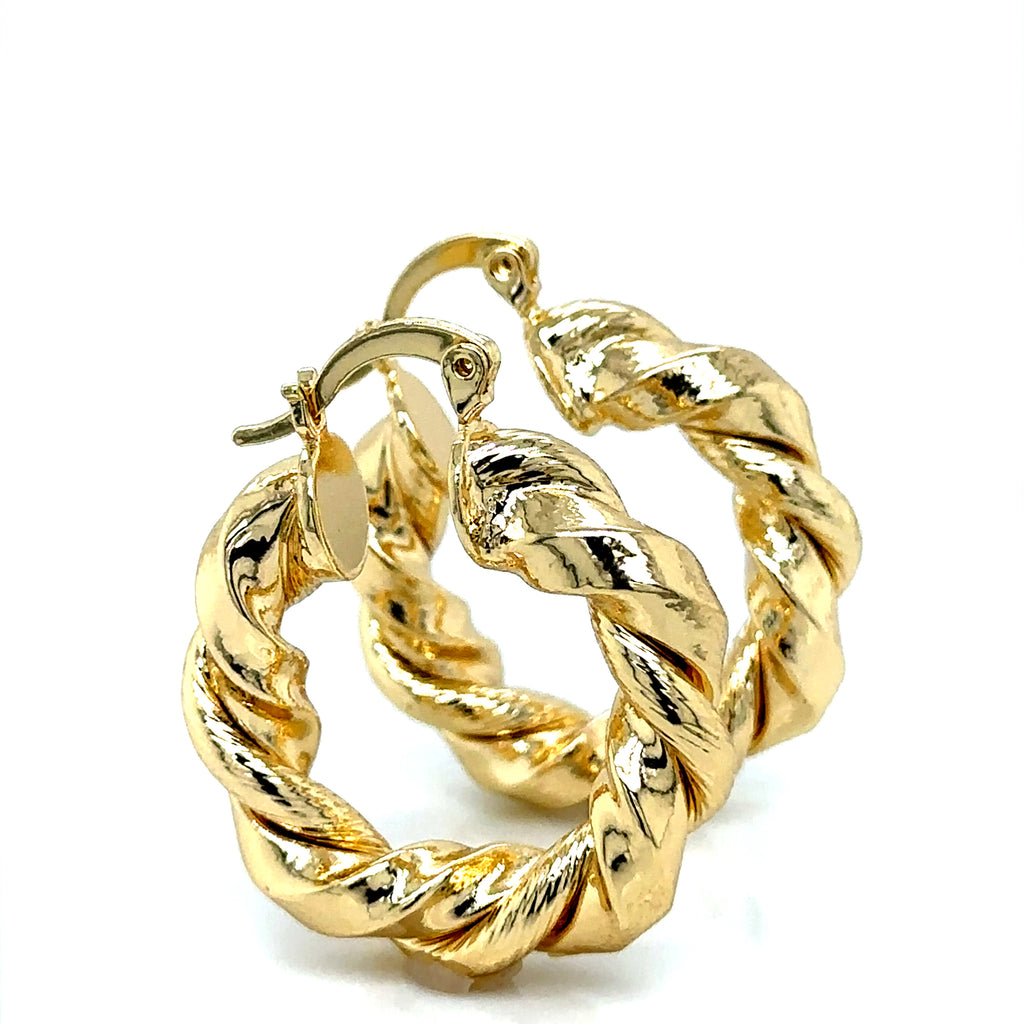 Twisted Gold-Plated Hoop Earrings image 2