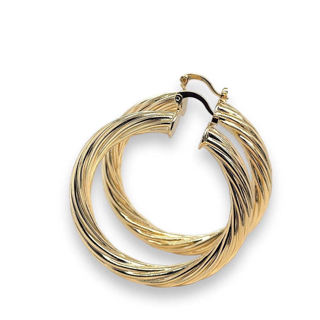 Classic Twisted Gold-Plated Hoop Earrings image 4