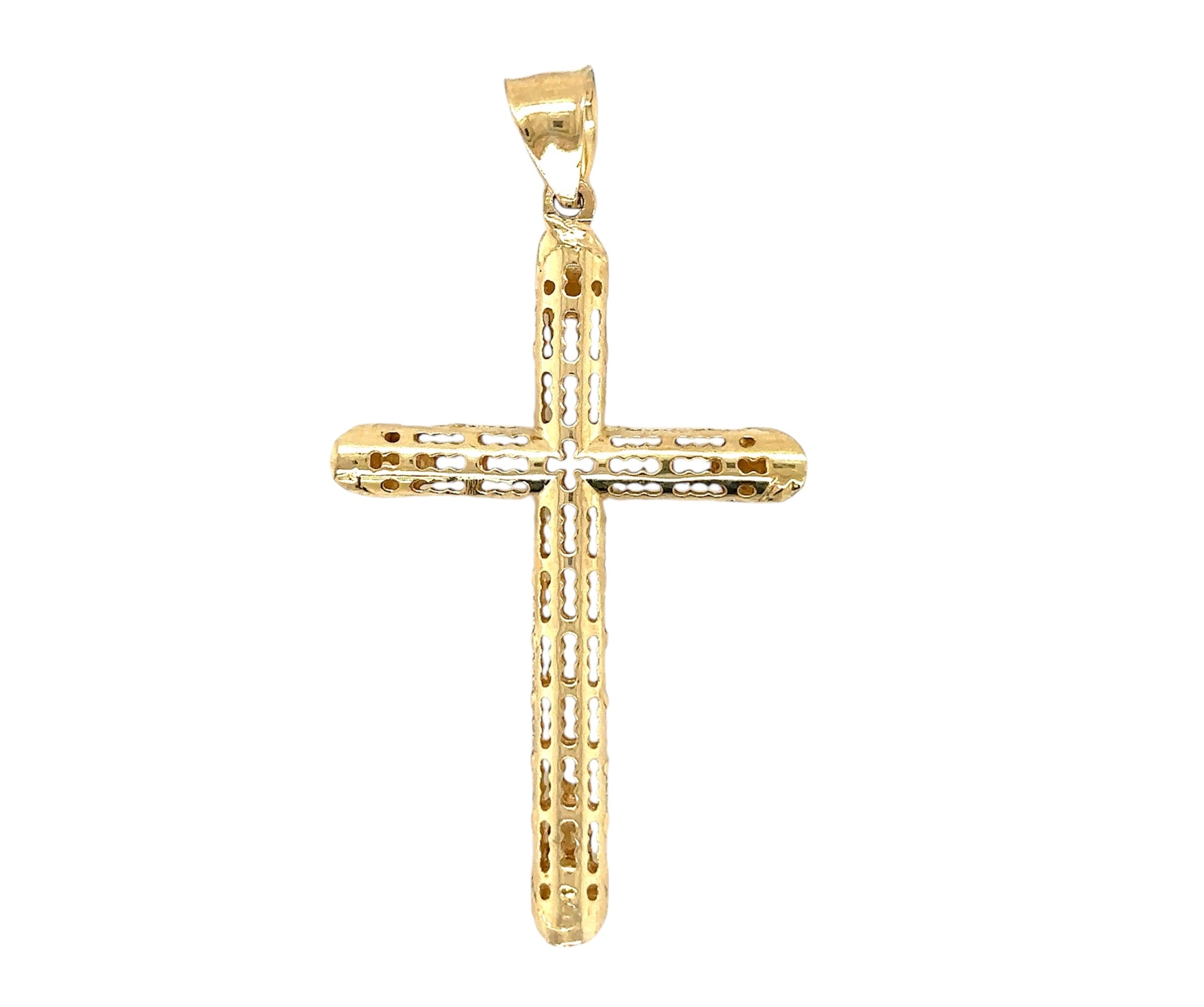 14K Real Gold Cross Pendant - Gold Crucifix Pendant - Unisex Crucifix Pendant  - image 2
